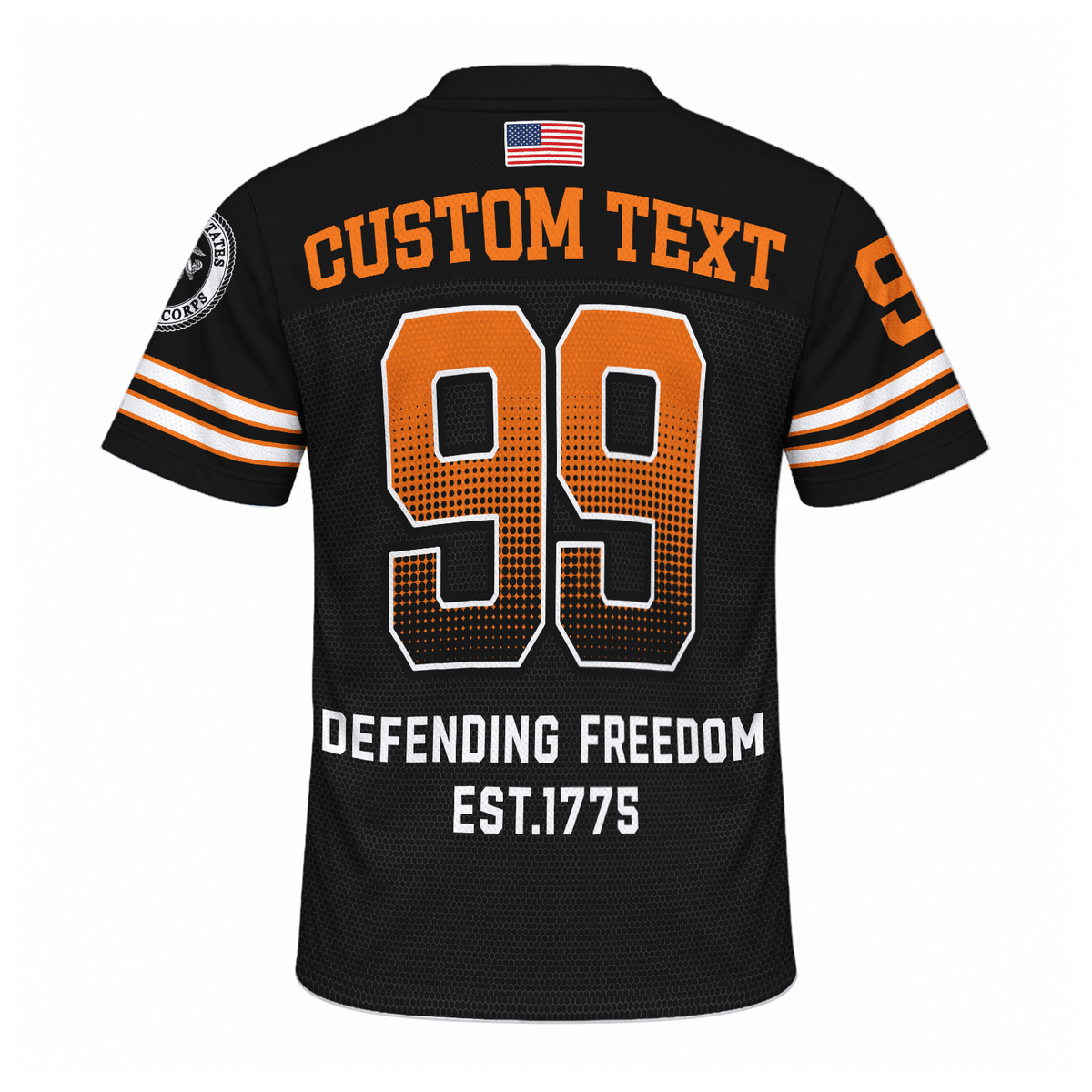 Custom USMC Sports Jersey Personalized Rank Text and Jersey Number