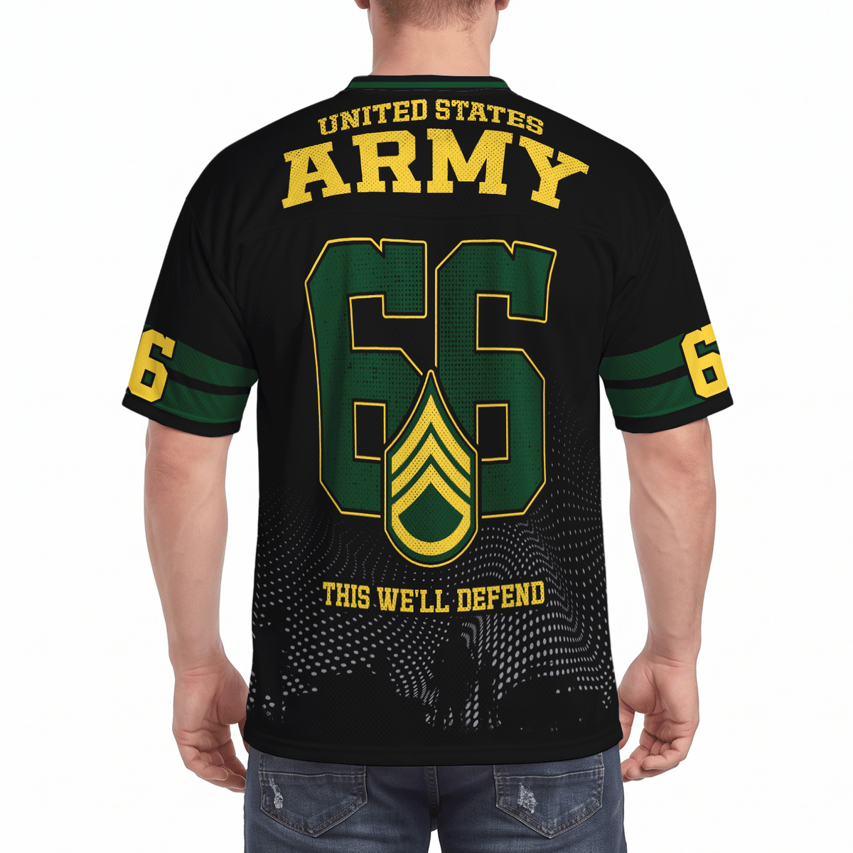 U.S. Army Personalized Sports Jersey Custom Rank Text Military Apparel