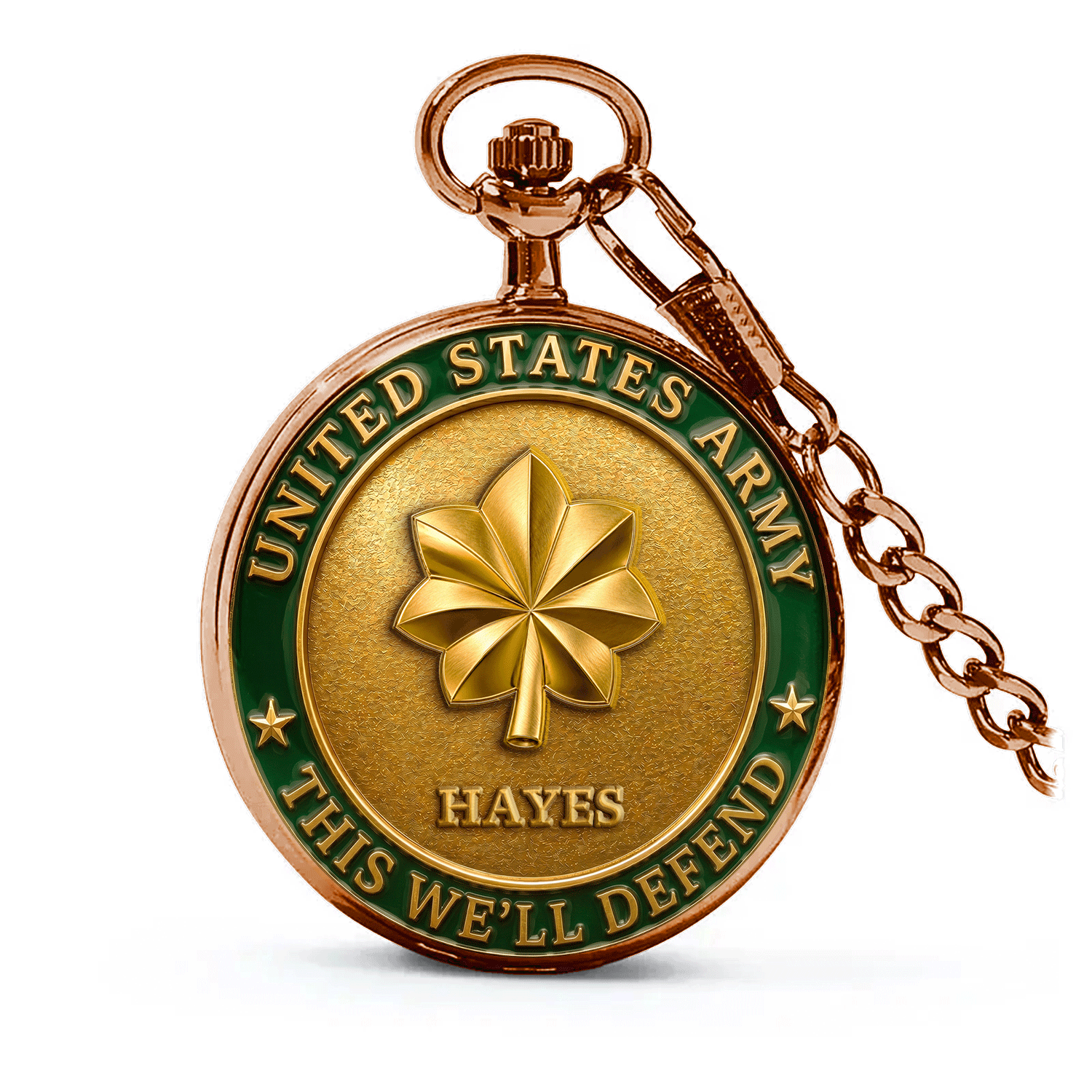 Army 250 Years Pocket Watch Custom Rank and Name Gift