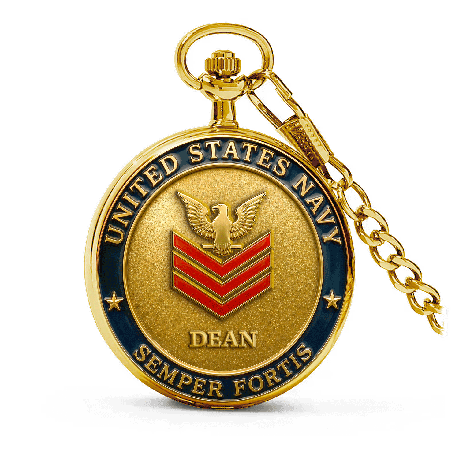 Custom US Navy Pocket Watch 250th Anniversary Collector Gift