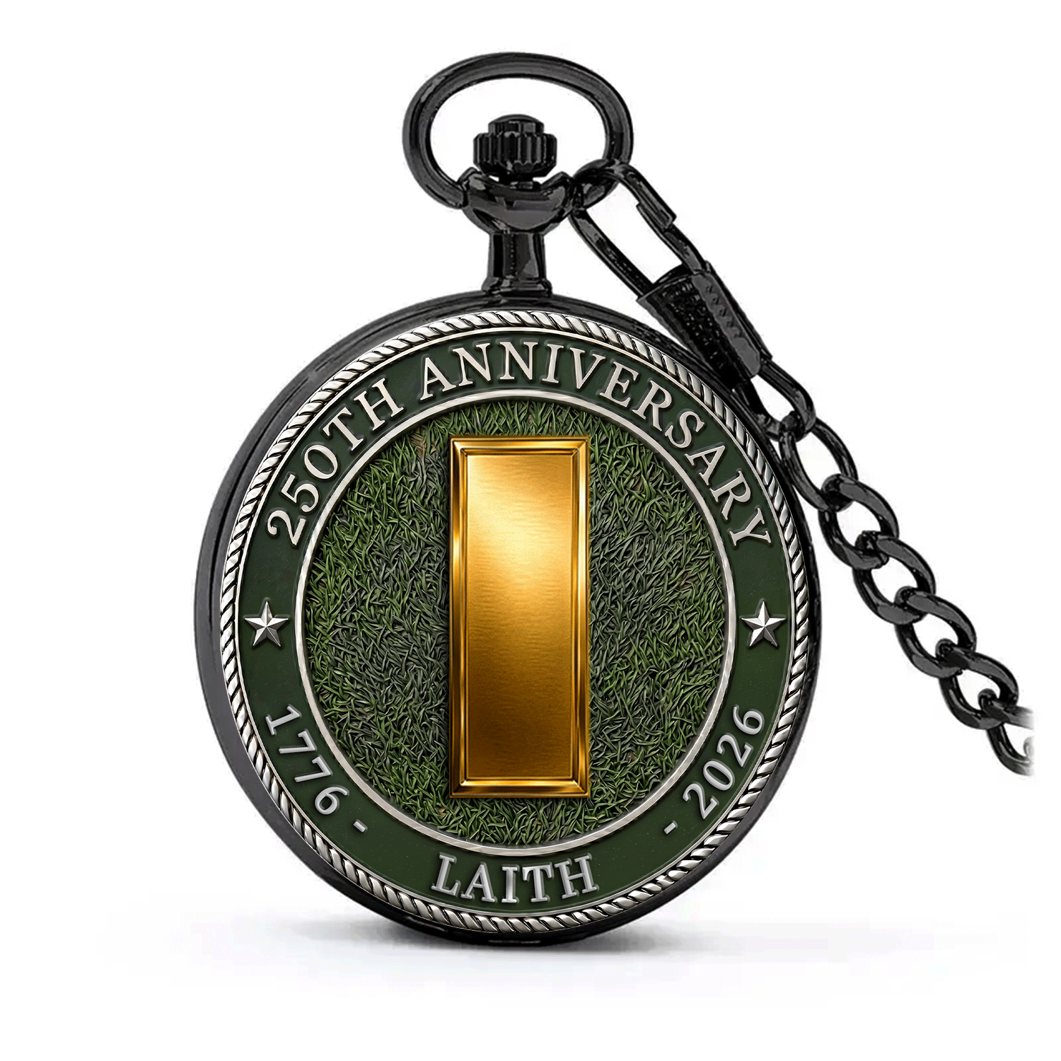 Army Custom Name Pocket Watch USA 250 Years Independence