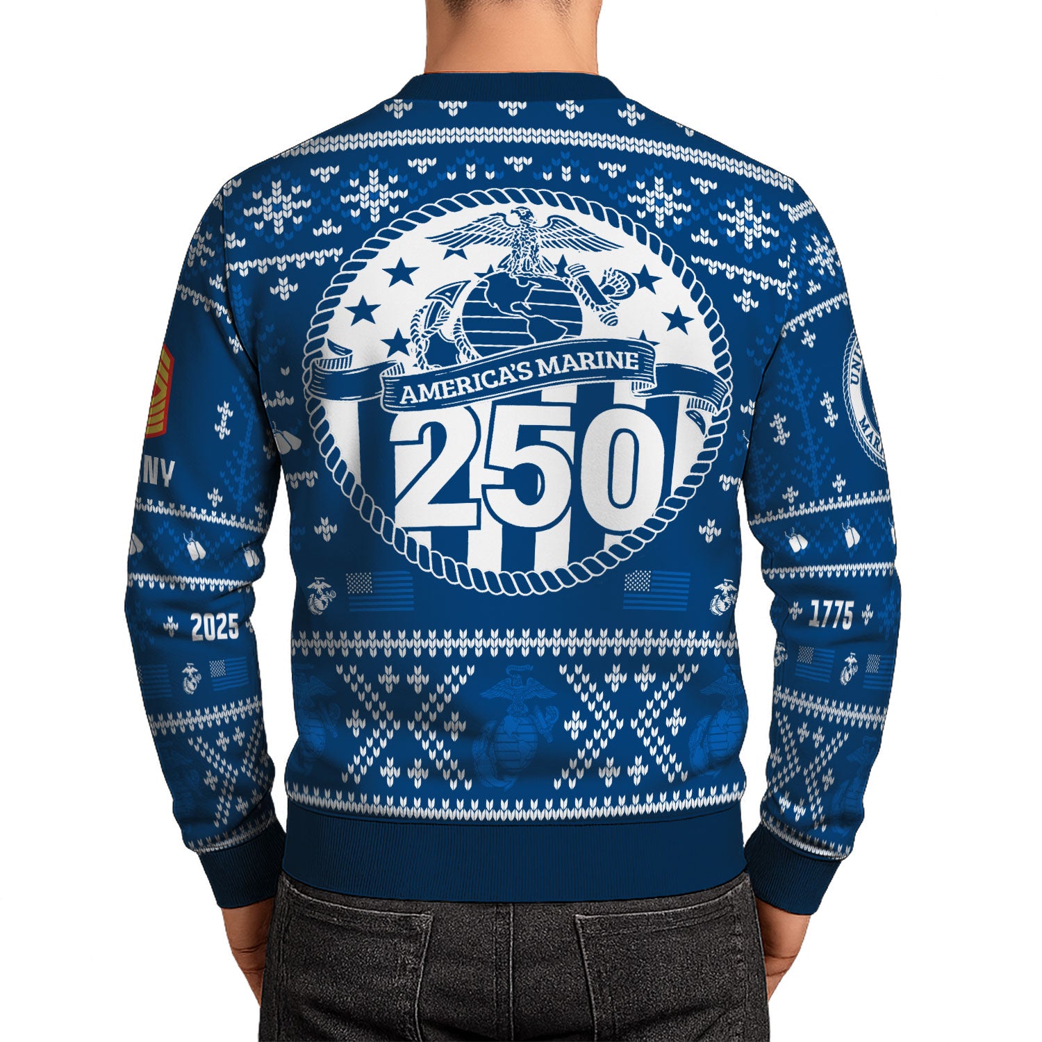 Custom Ranks And Text USMC Ugly Christmas Sweater for Women Men KAUST01