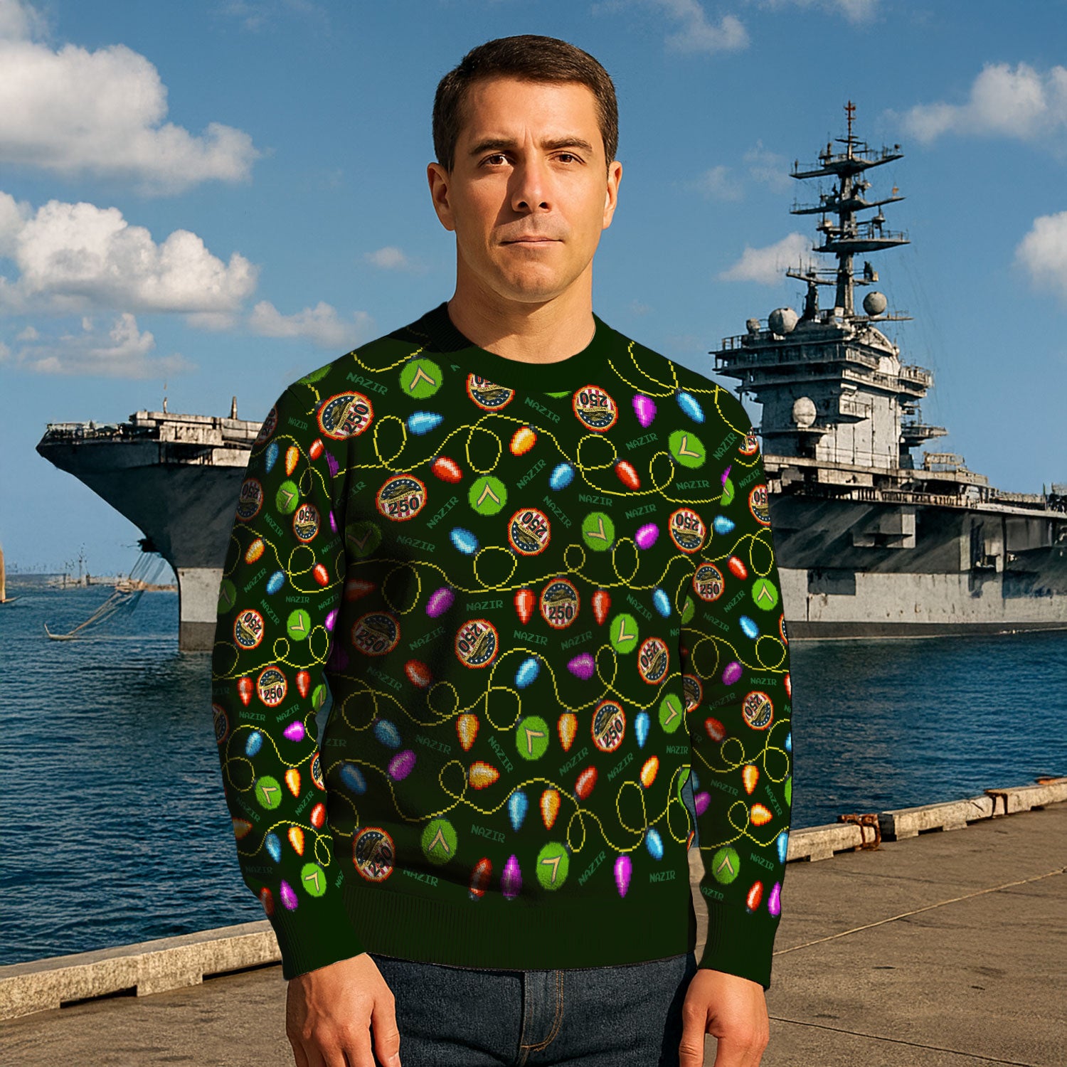 Custom Ranks And Text US Army Ugly Christmas Sweater for Women Men KAUST02