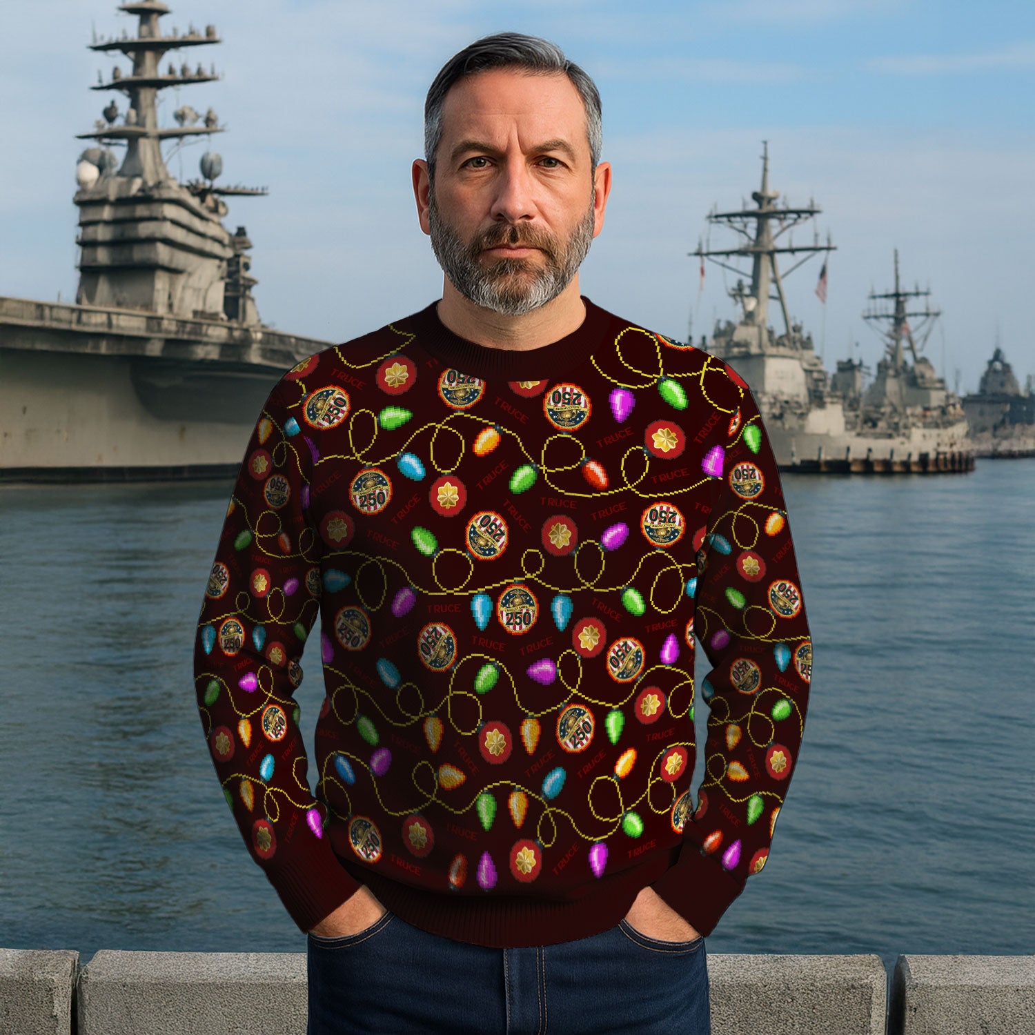 Custom Ranks And Text USMC Ugly Christmas Sweater for Women Men KAUST02