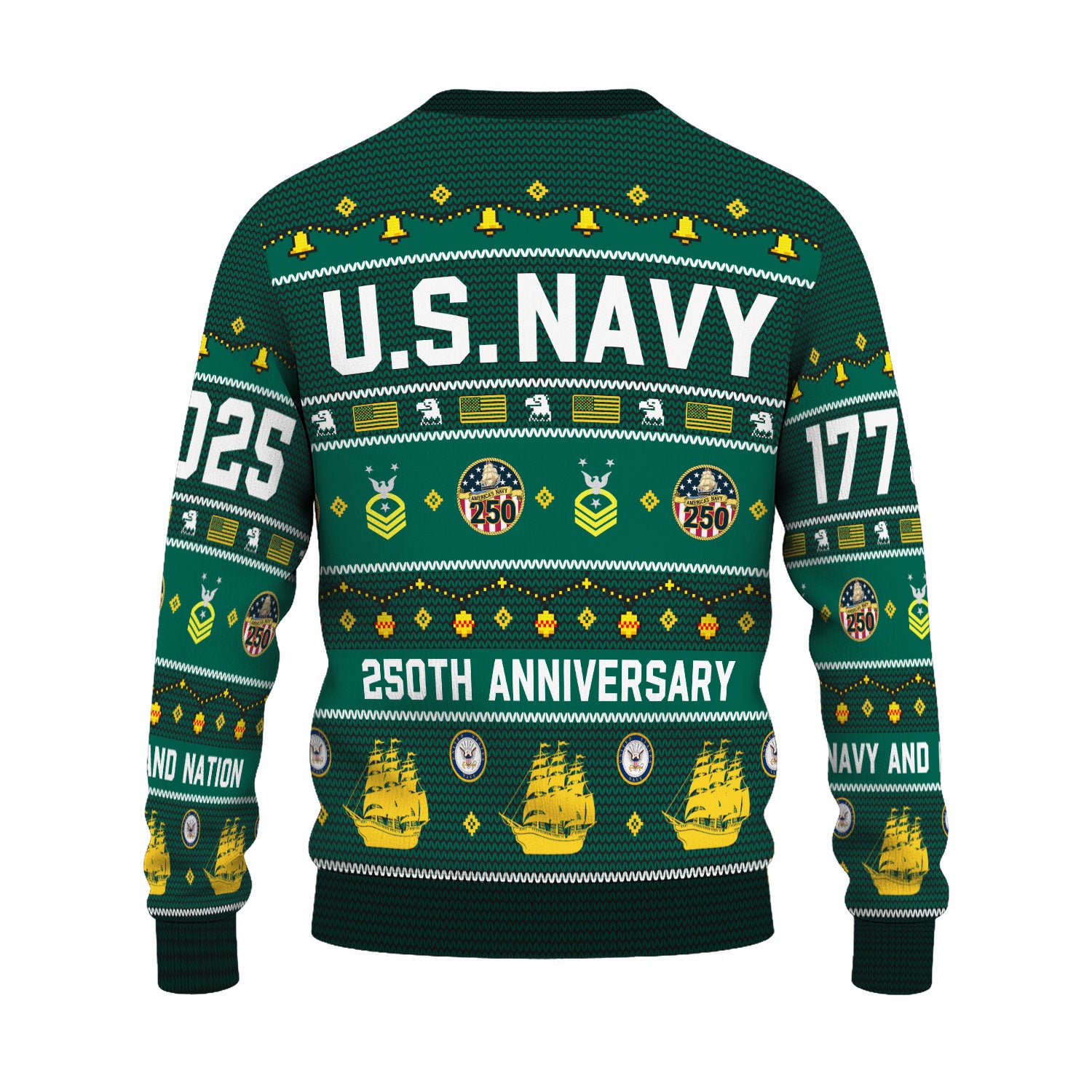 Custom Ranks And Text US Navy Ugly Christmas Sweater for Women Men KAUST03