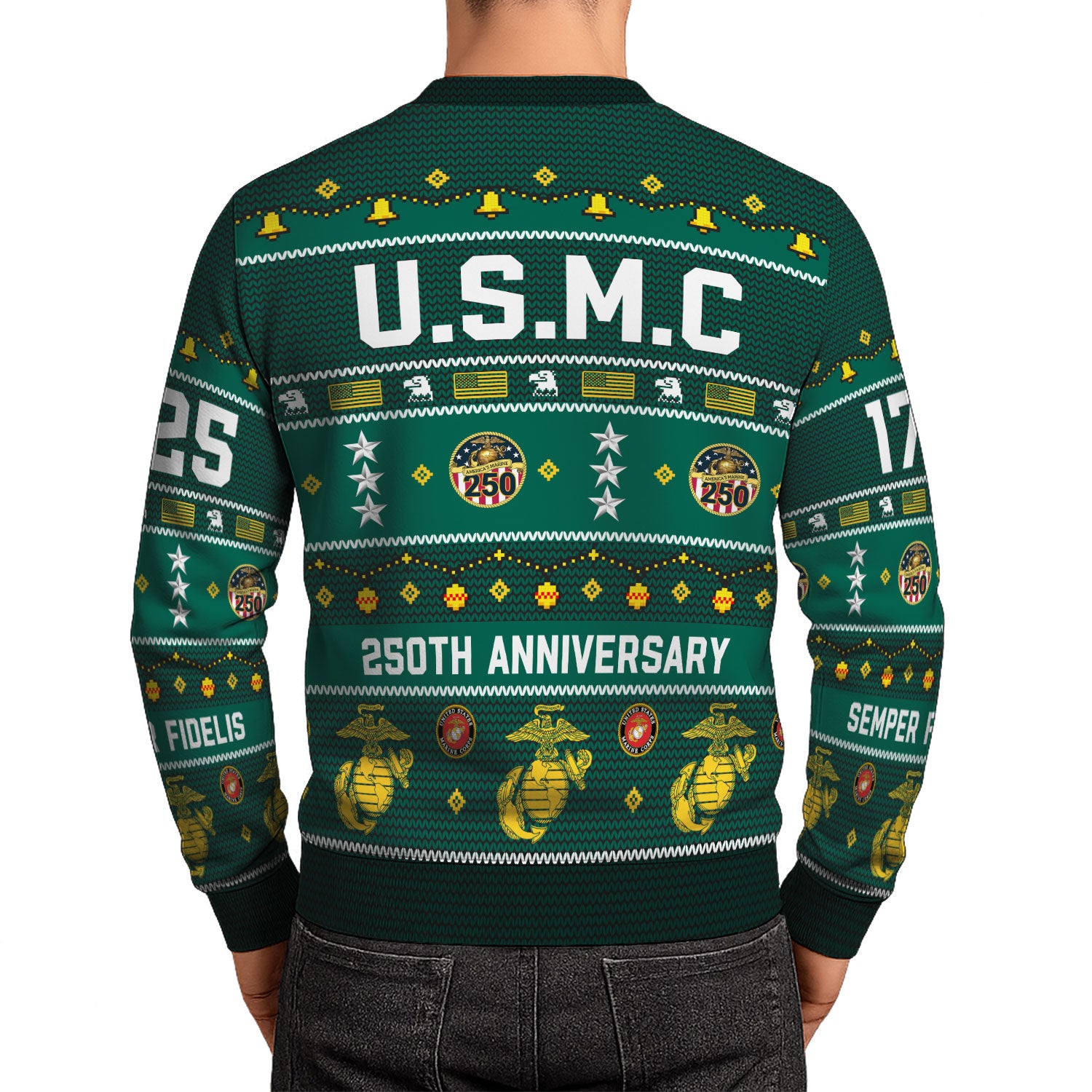 Custom Ranks And Text USMC Ugly Christmas Sweater for Women Men KAUST03