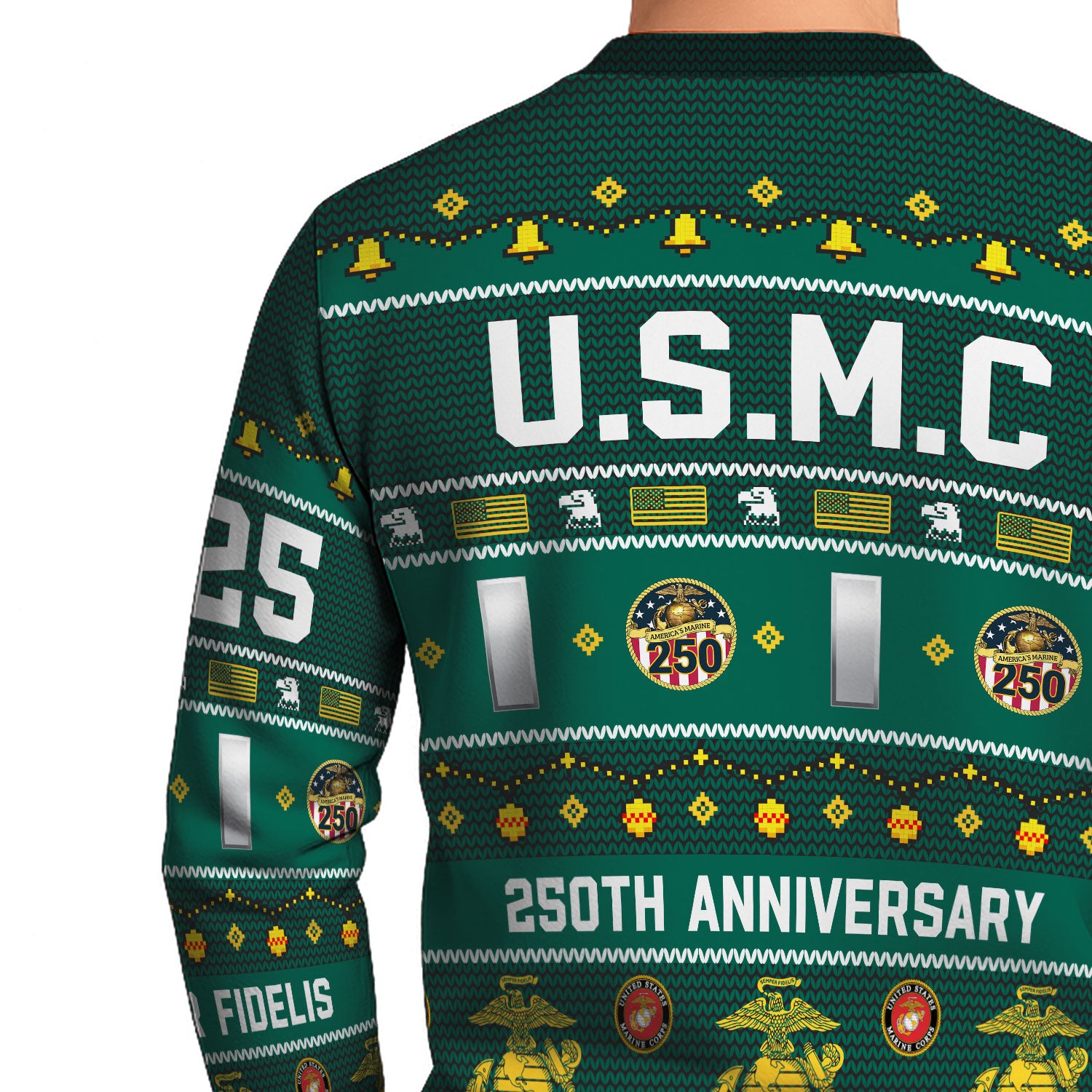 Custom Ranks And Text USMC Ugly Christmas Sweater for Women Men KAUST03