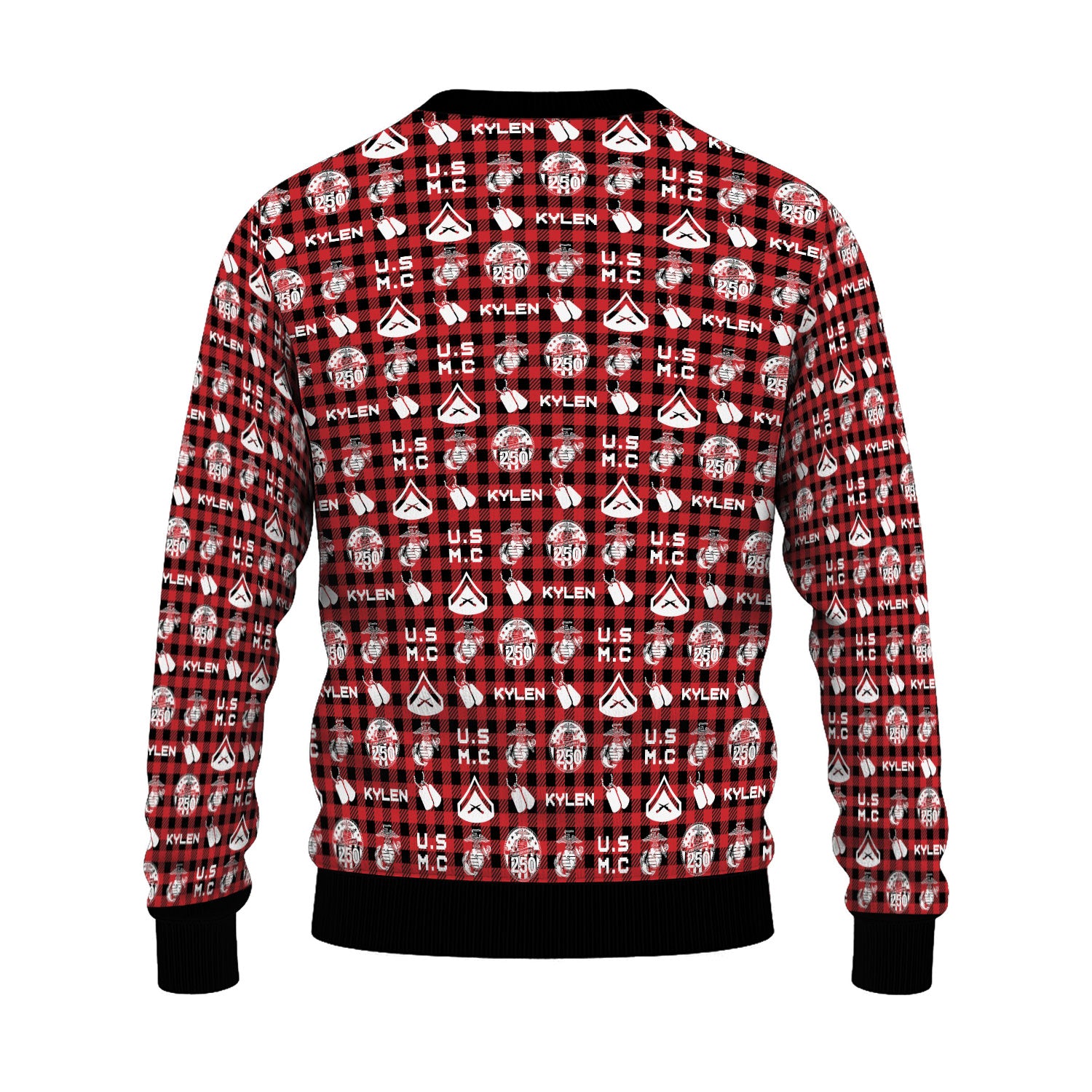 Custom Ranks And Text USMC Ugly Christmas Sweater for Women Men KAUST04