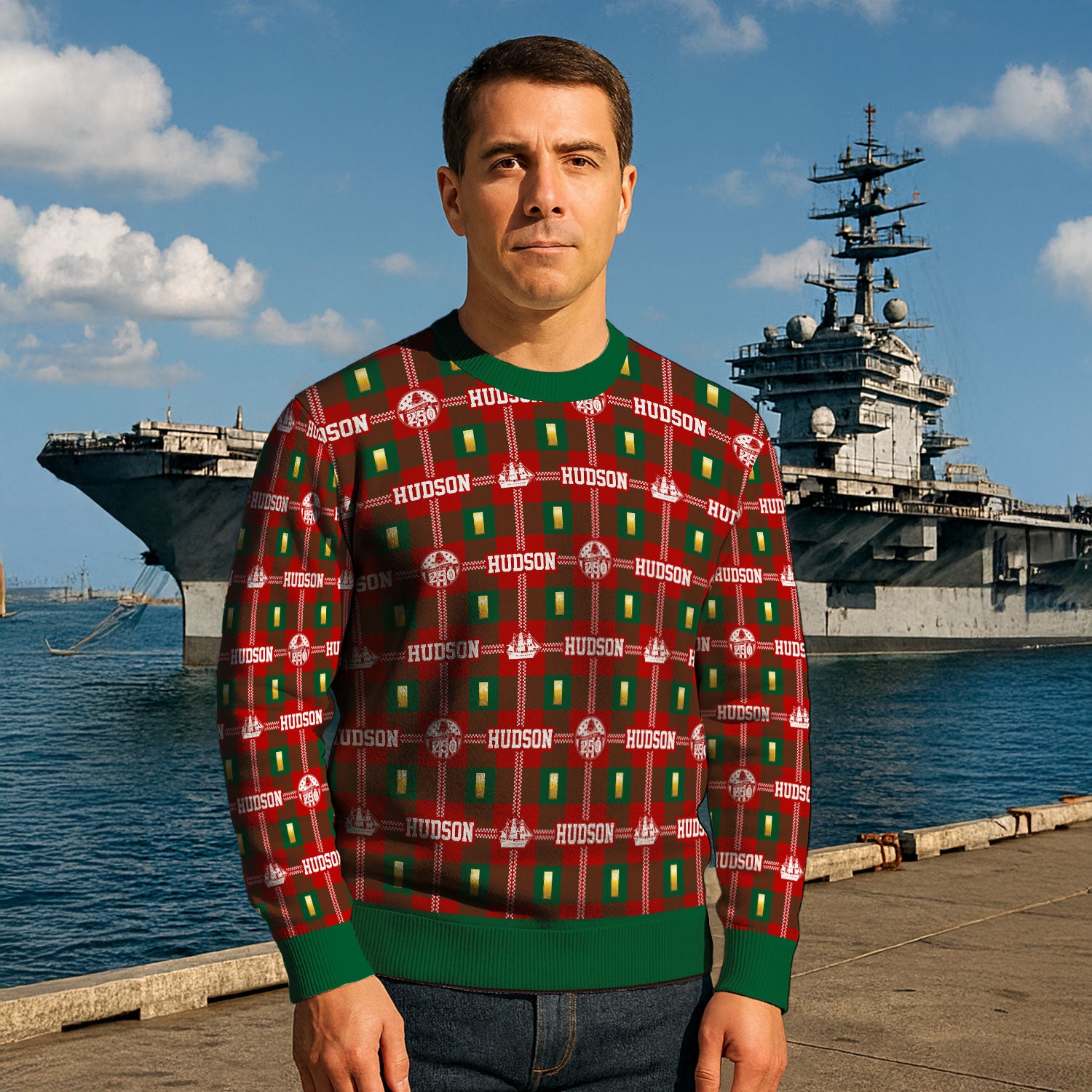 Custom Ranks And Text US Navy Ugly Christmas Sweater for Women Men KAUST05