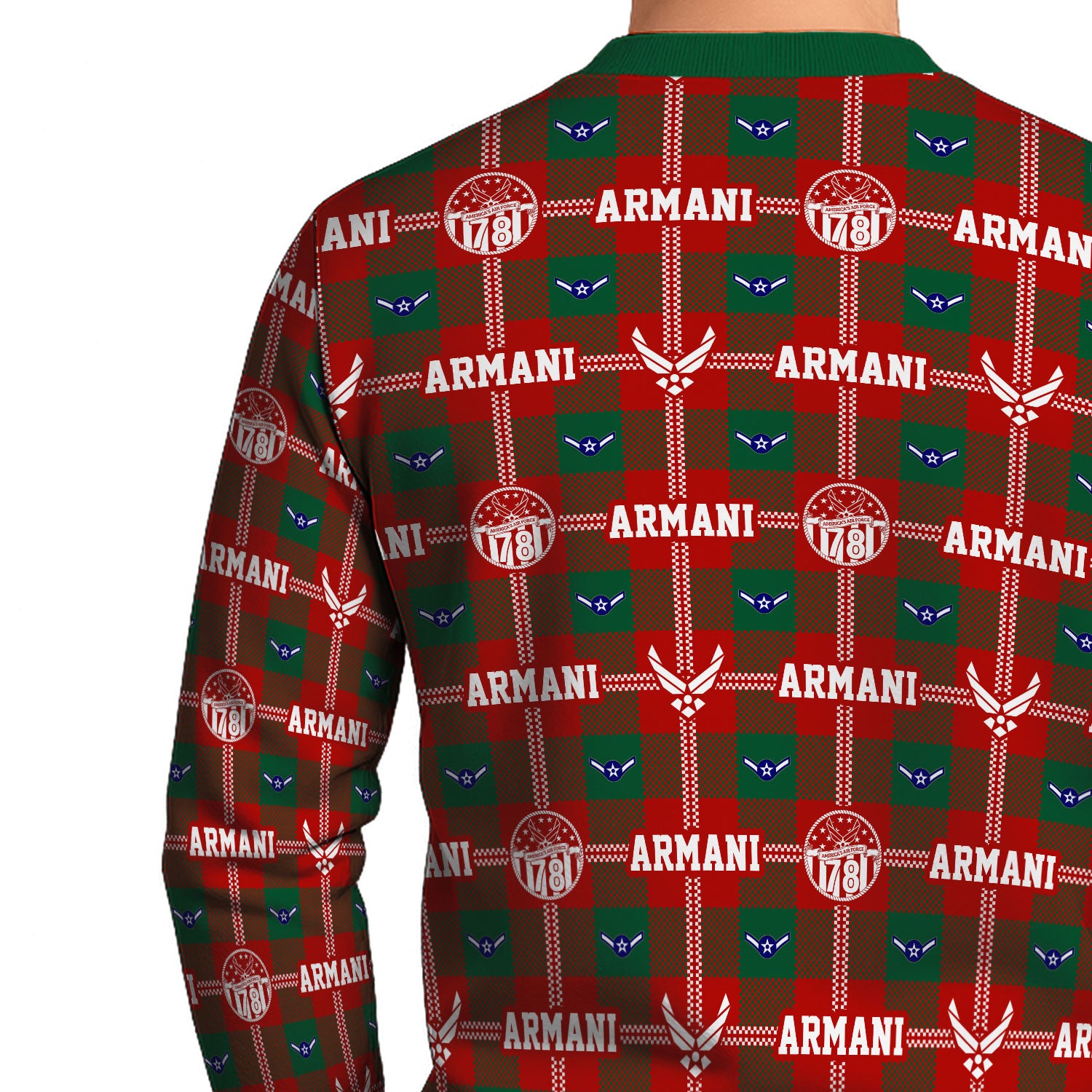 Custom Ranks And Text US Air Force Ugly Christmas Sweater for Women Men KAUST05