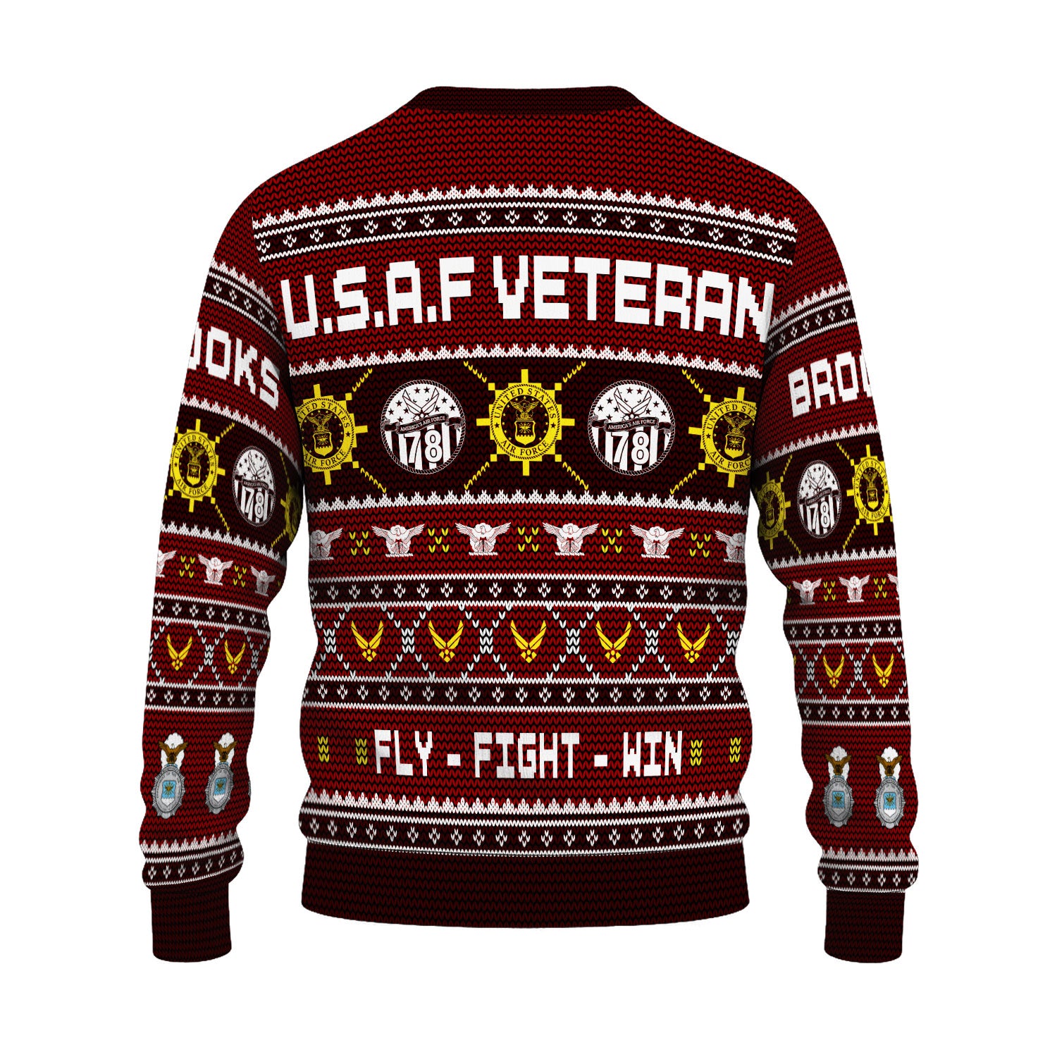 Custom Ranks And Text US Air Force Ugly Christmas Sweater for Women Men KAUST06