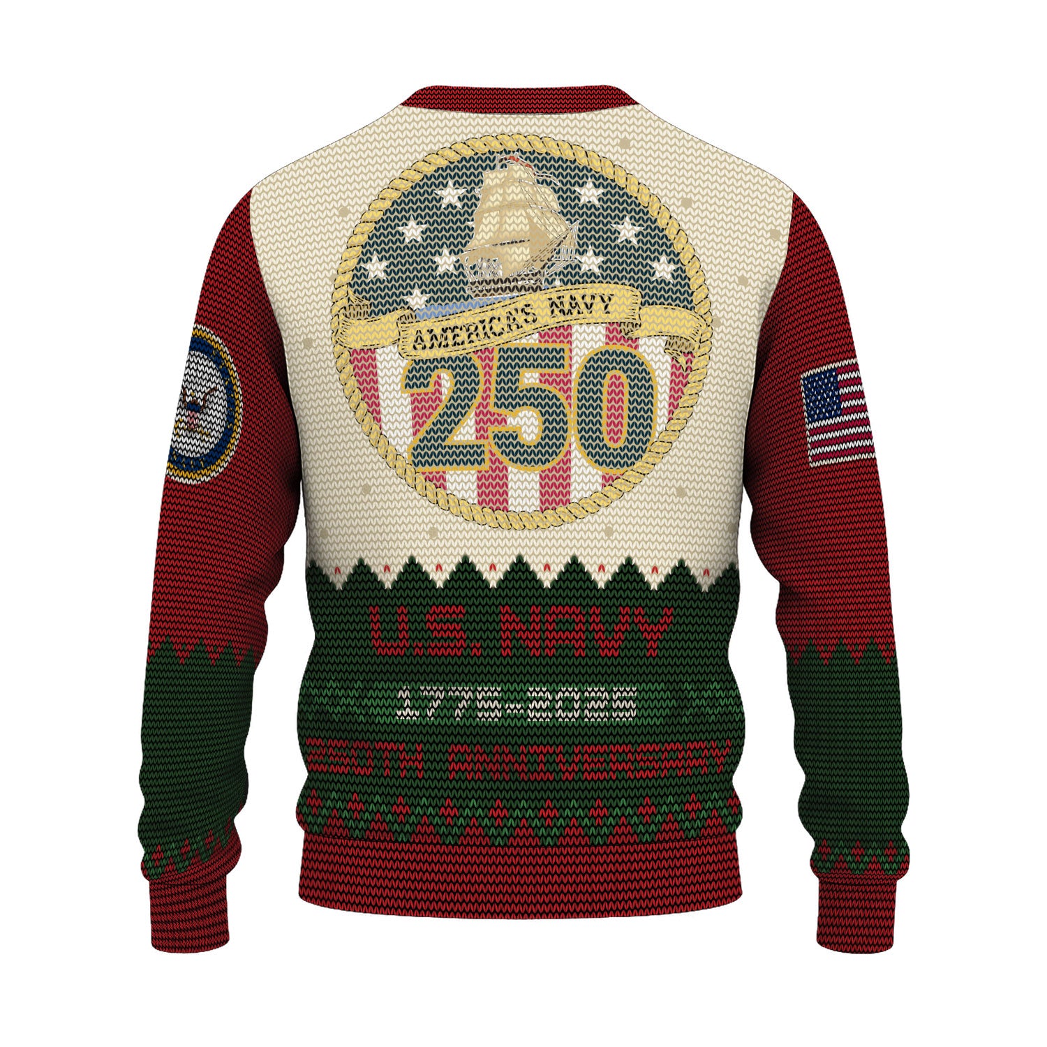 Custom Ranks And Text US Navy Ugly Christmas Sweater for Women Men KAUST07