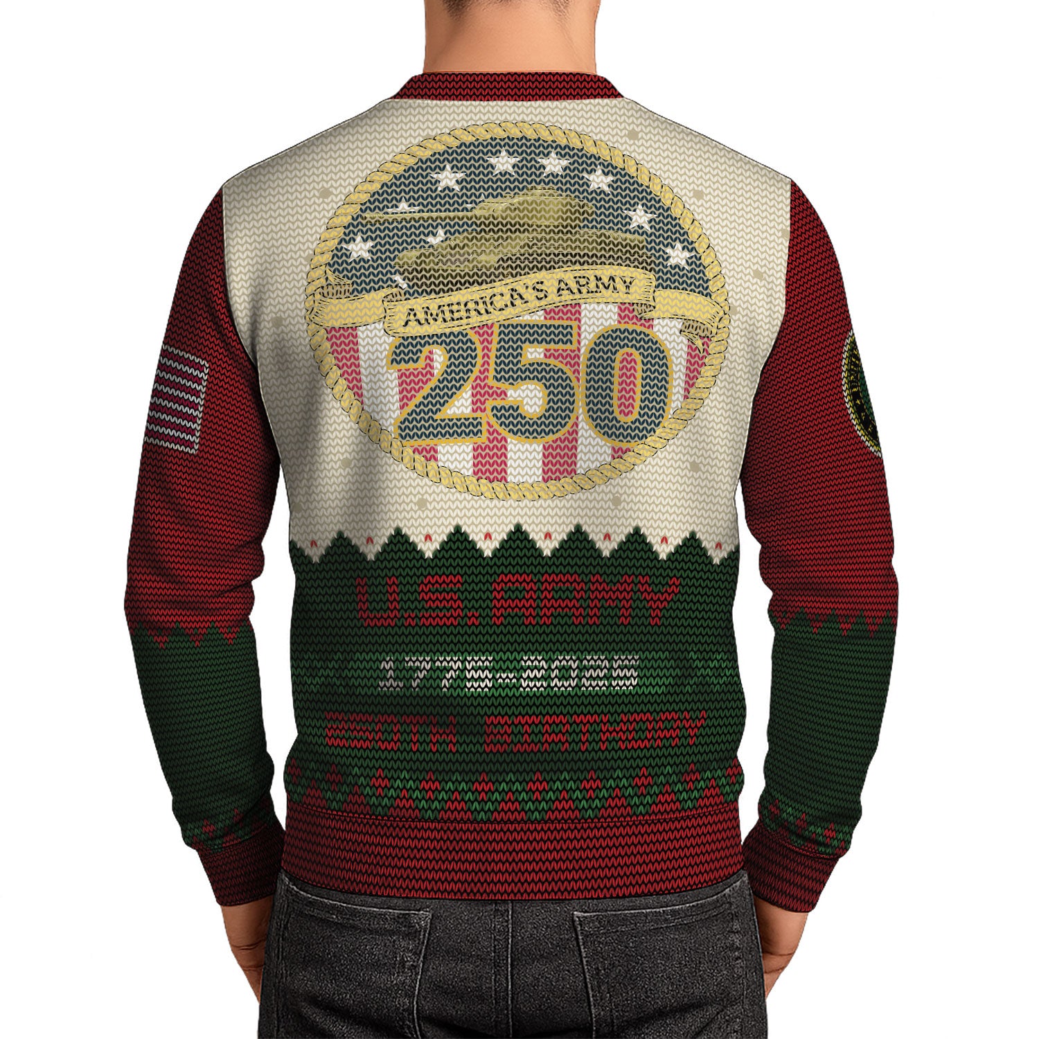 Custom Ranks And Text US Army Ugly Christmas Sweater for Women Men KAUST07
