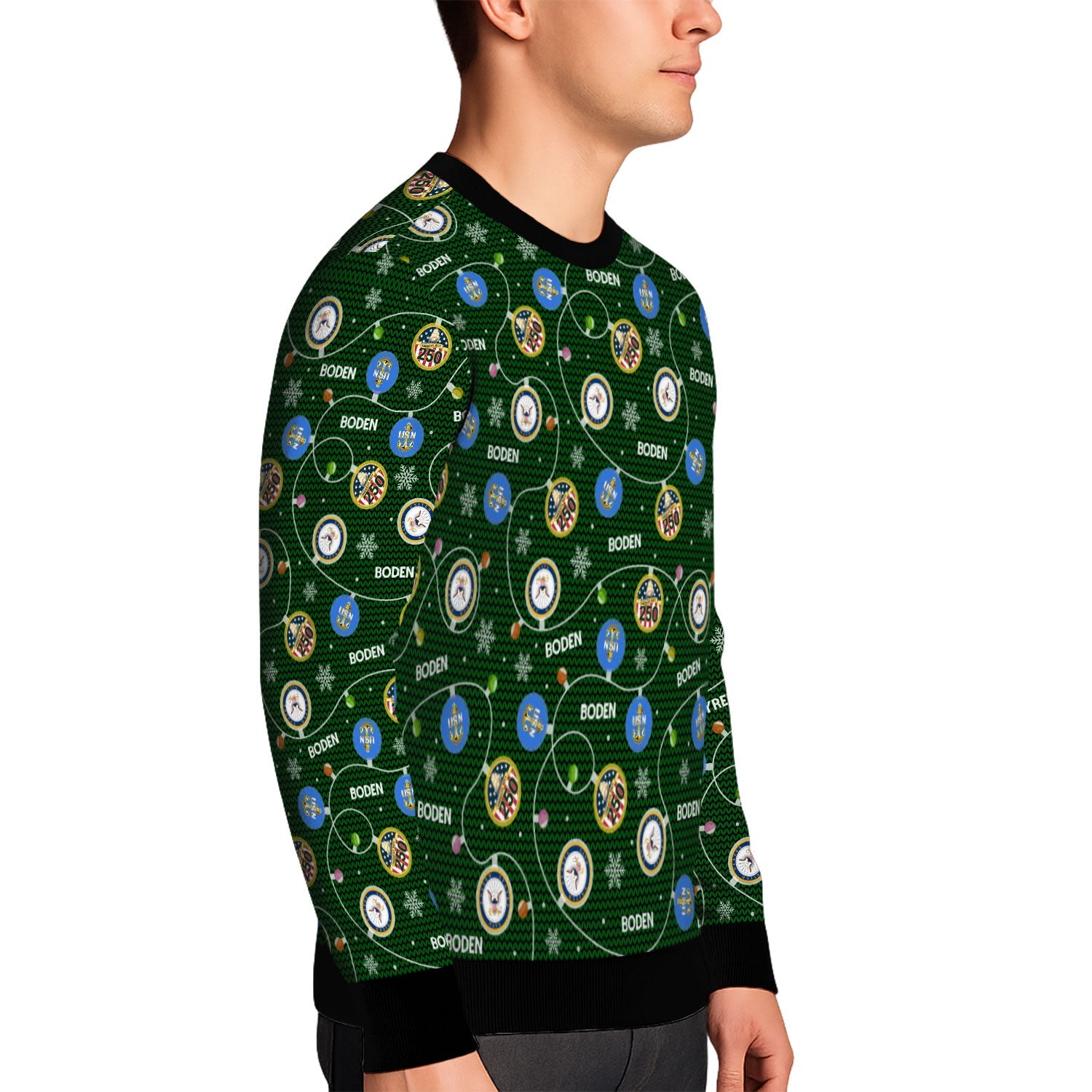 Personalized US Navy Christmas Ugly Sweater KAUST10