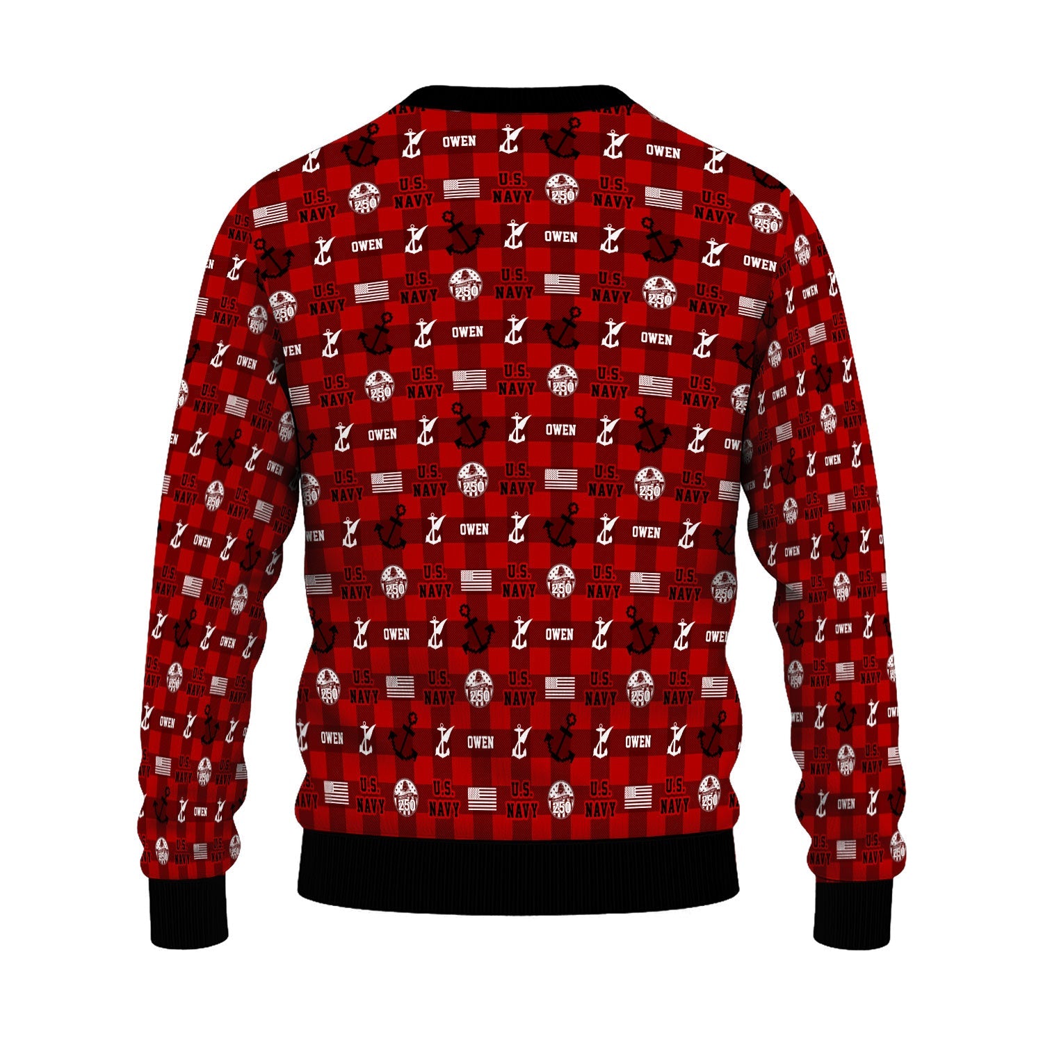 Personalized US Navy Christmas Ugly Sweater KAUST12