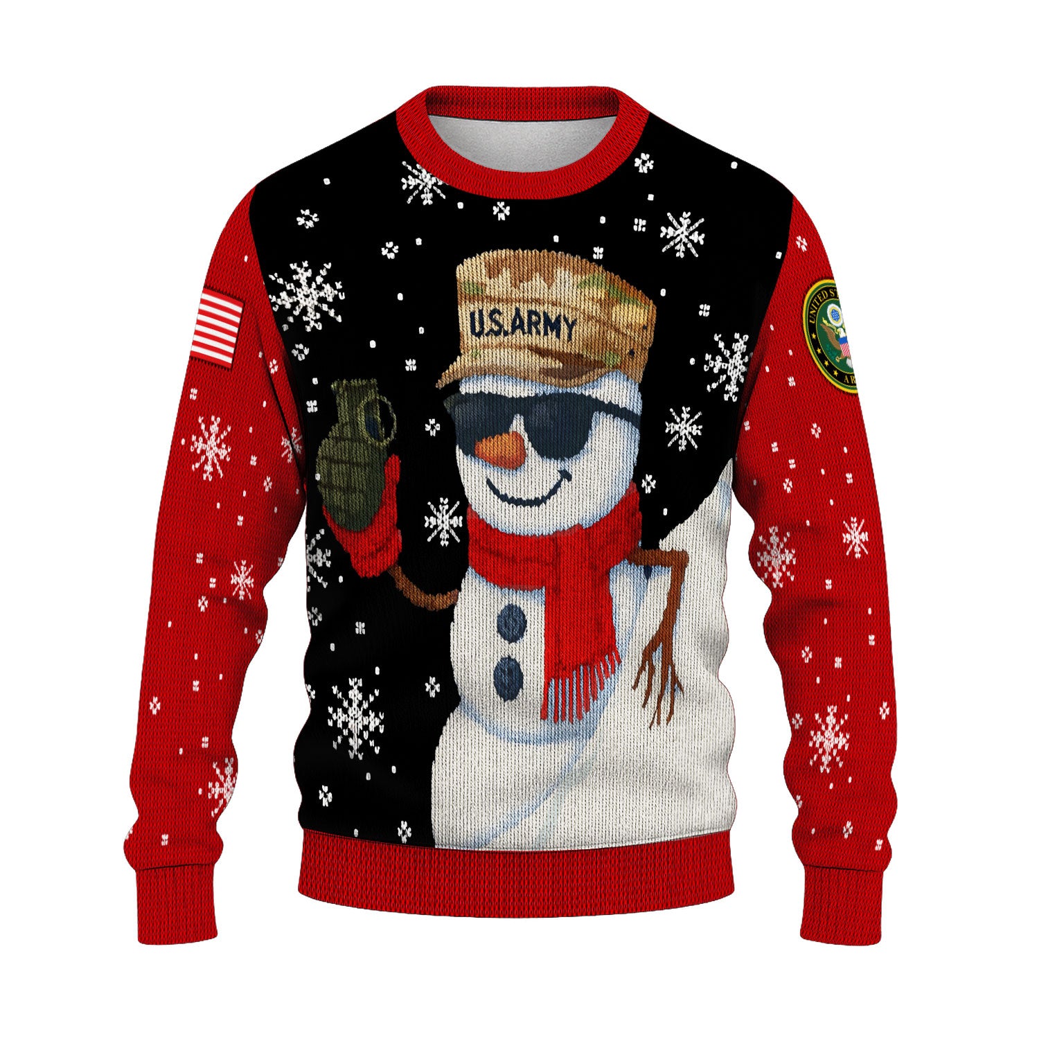 US Army Snowman Ugly Christmas Sweater