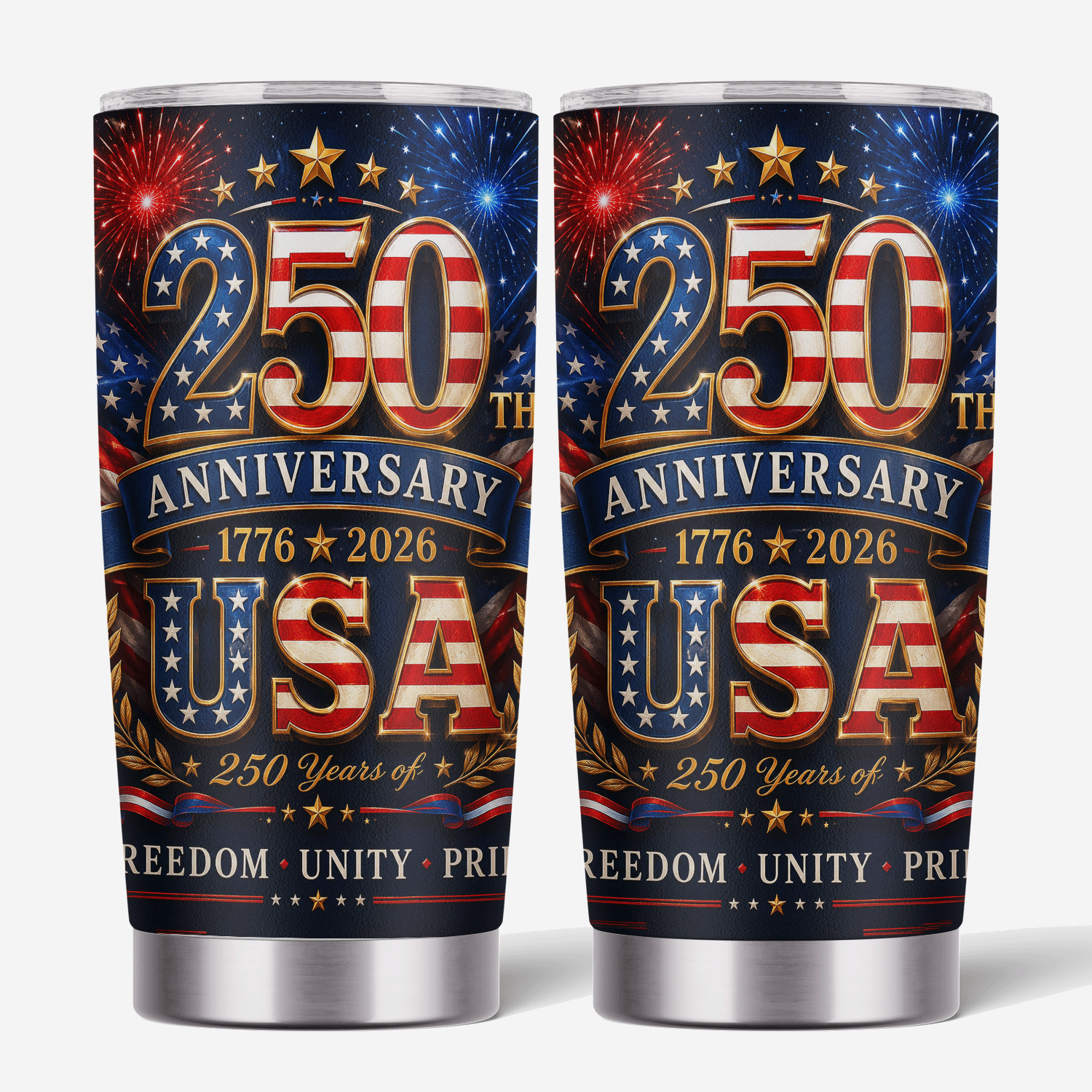 USA 250th Anniversary Freedom Unity Pride 20oz Tumbler
