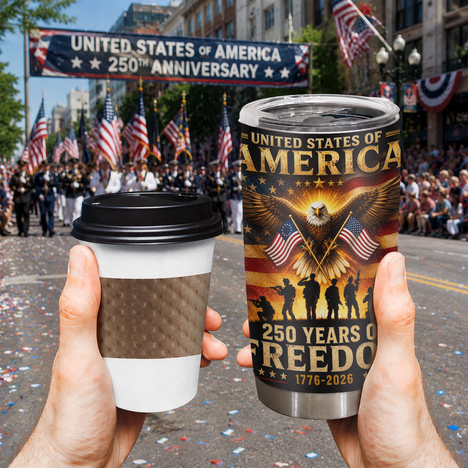 Patriotic USA Freedom Anniversary 20oz Tumbler