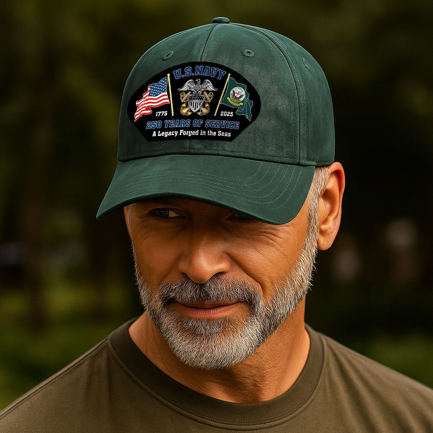 Custom Ranks US Navy Premium Washed Denim Cap DC001