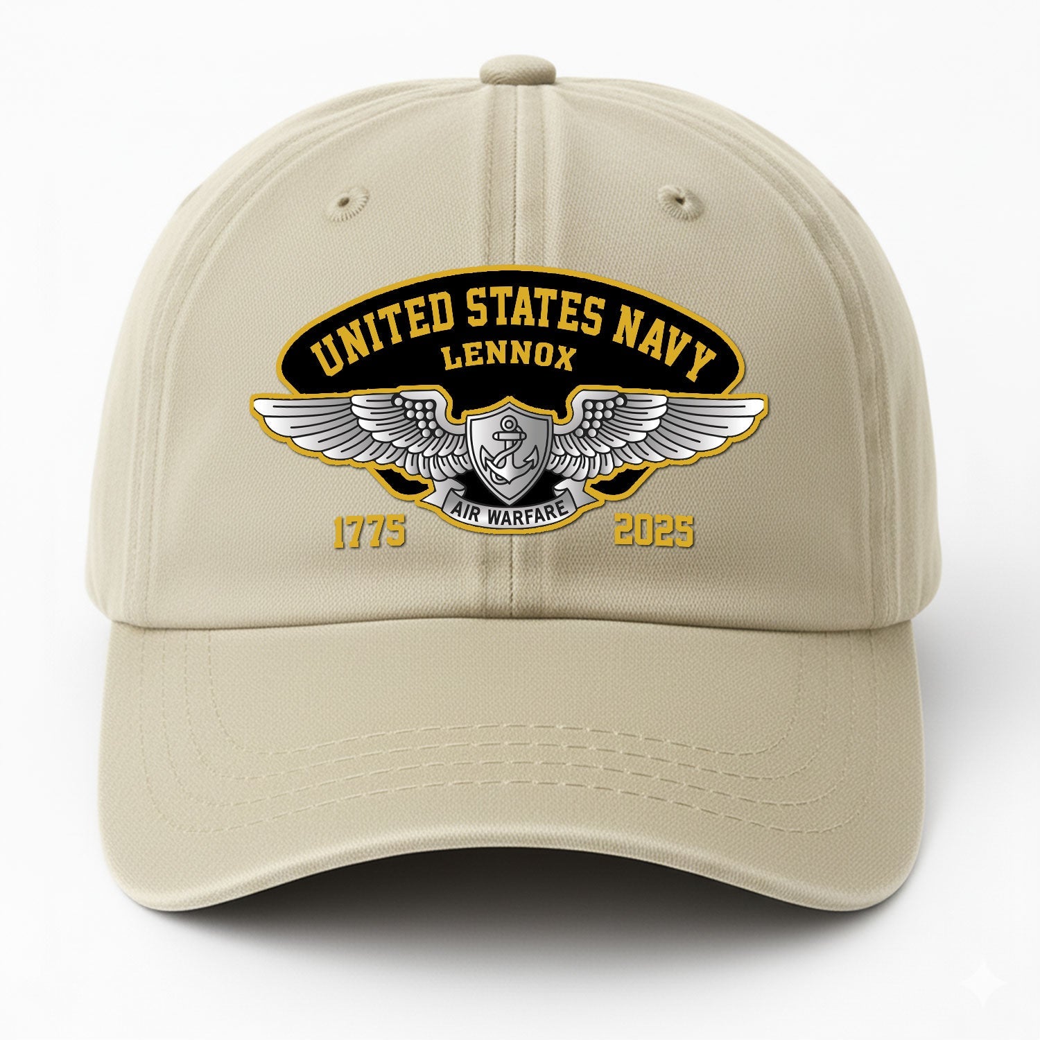 Custom Ranks & Text US Navy Premium Washed Denim Cap DC004