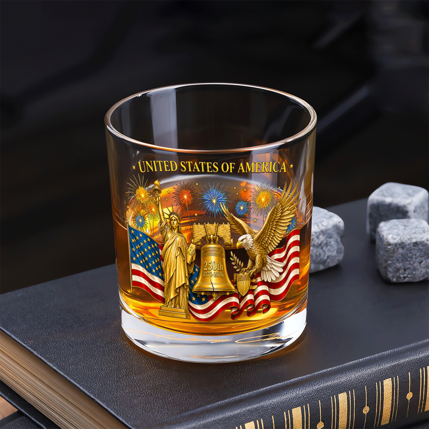 America 250 Celebration Whiskey Glass Collectible Gift