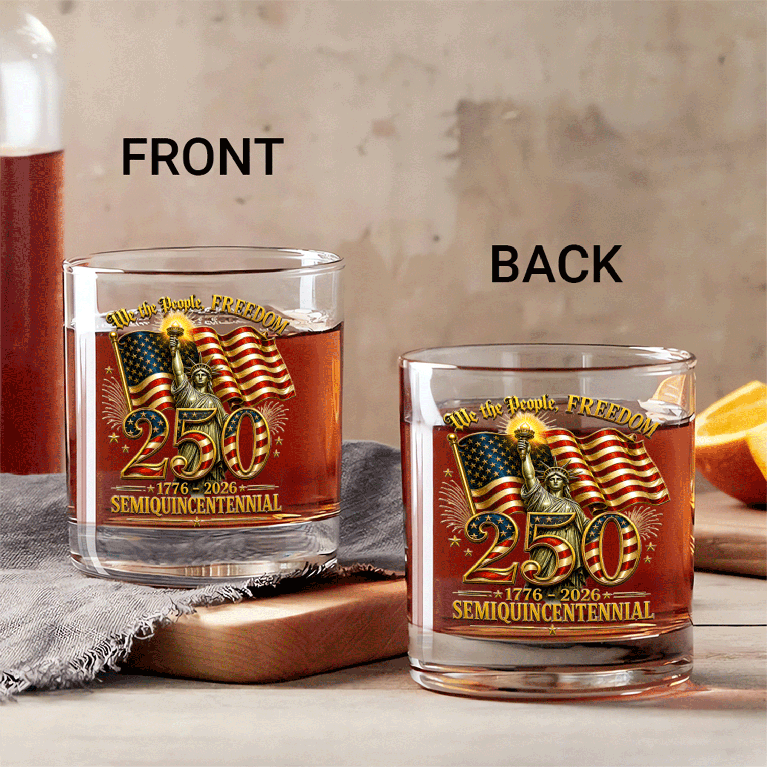 USA 250 Commemorative Whiskey Glass for Patriots