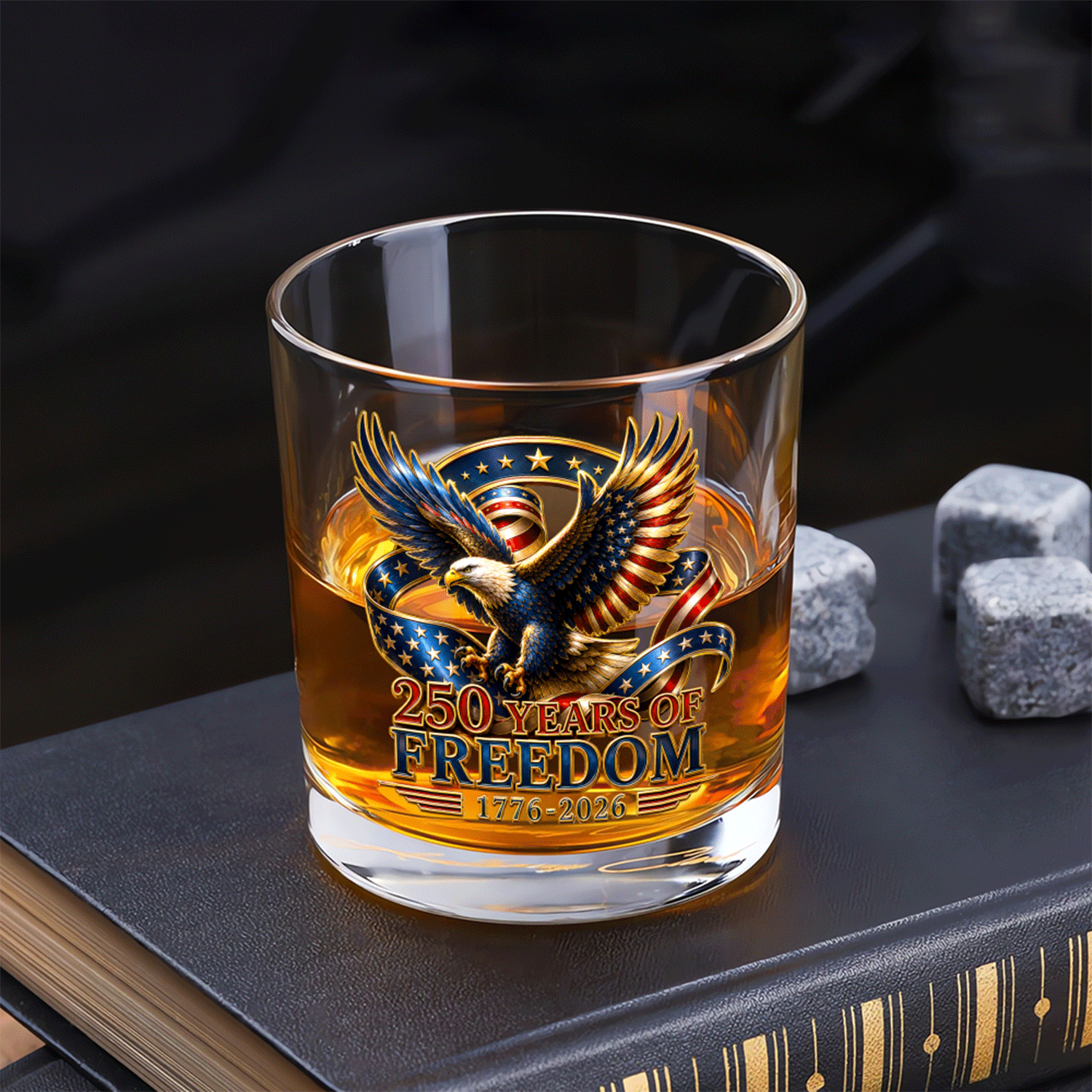American Eagle Whiskey Glass USA 250th Anniversary Gift