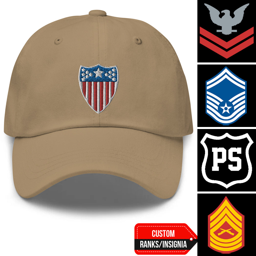 Custom US Military Ranks/Insignia Embroidered Dad Hat