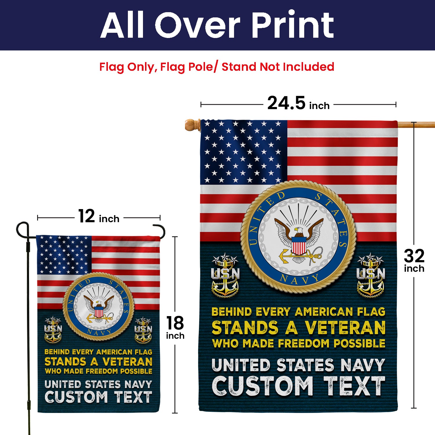 Personalized US Military Logo/Insignia And Text JFLAG37 Garden Flag, House Flag Twin-Side Printing