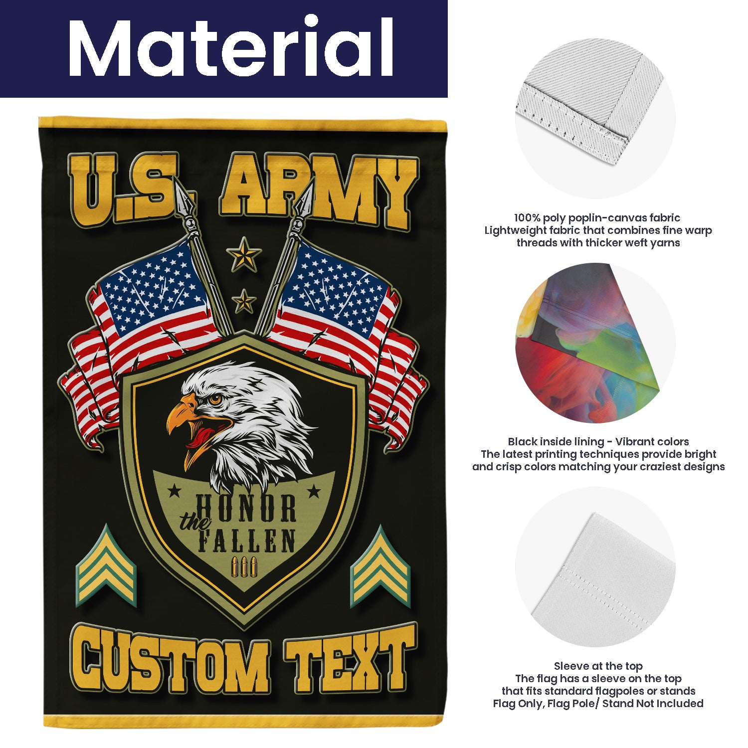 Personalized US Military Logo/Insignia And Text JFLAG41 Garden Flag, House Flag Twin-Side Printing