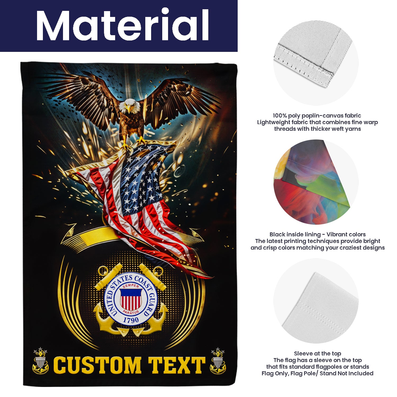 Personalized US Military Logo/Insignia And Text JFLAG42 Garden Flag, House Flag Twin-Side Printing