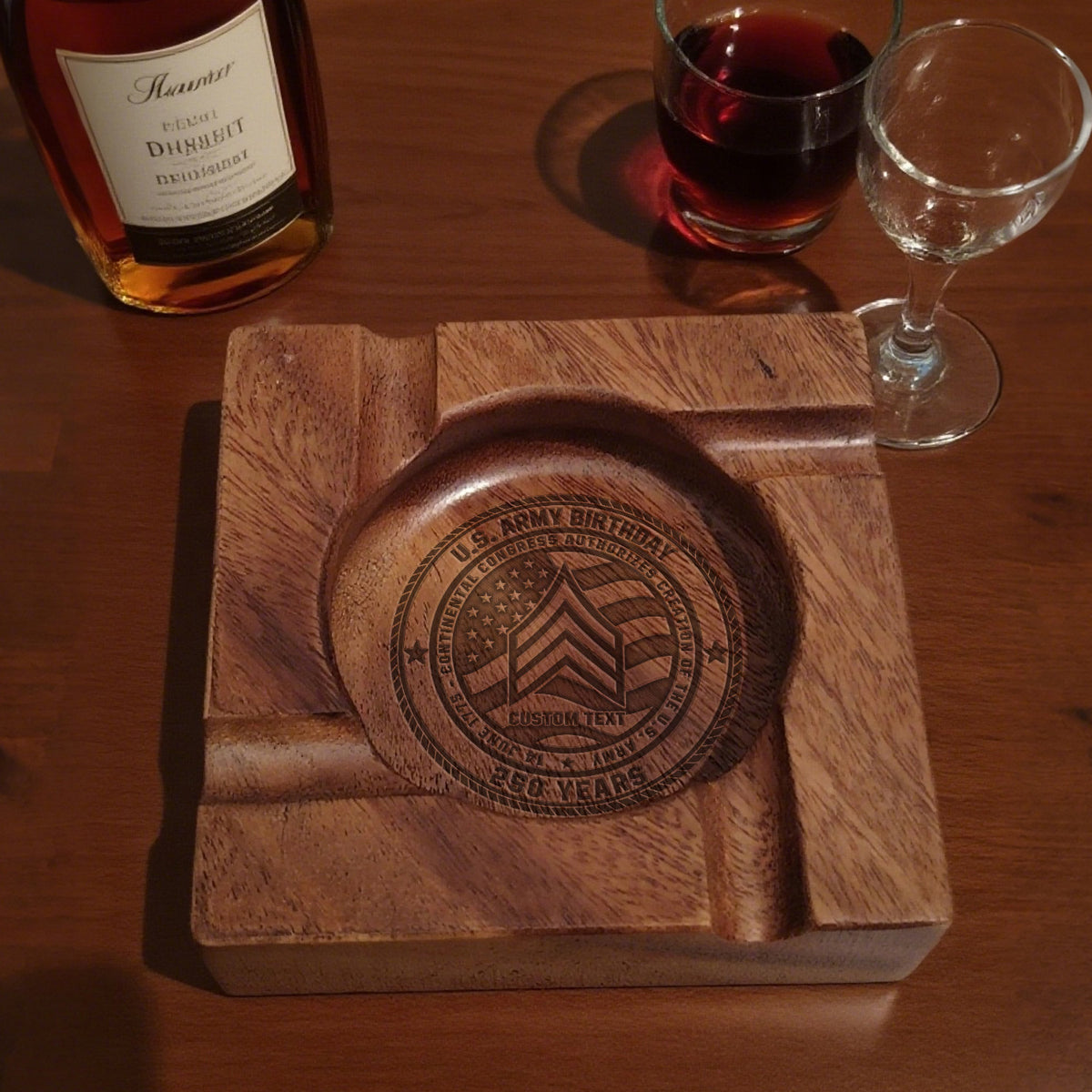 U.S. Air Force Cigar Ashtray Custom Rank and Personalized Text