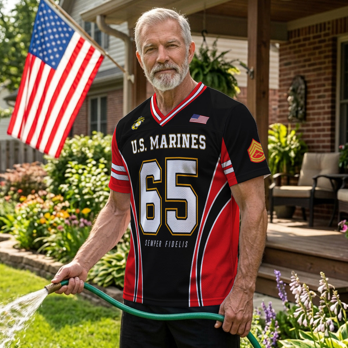 Personalized USMC Jersey Custom Military Rank Jersey Number and Text
