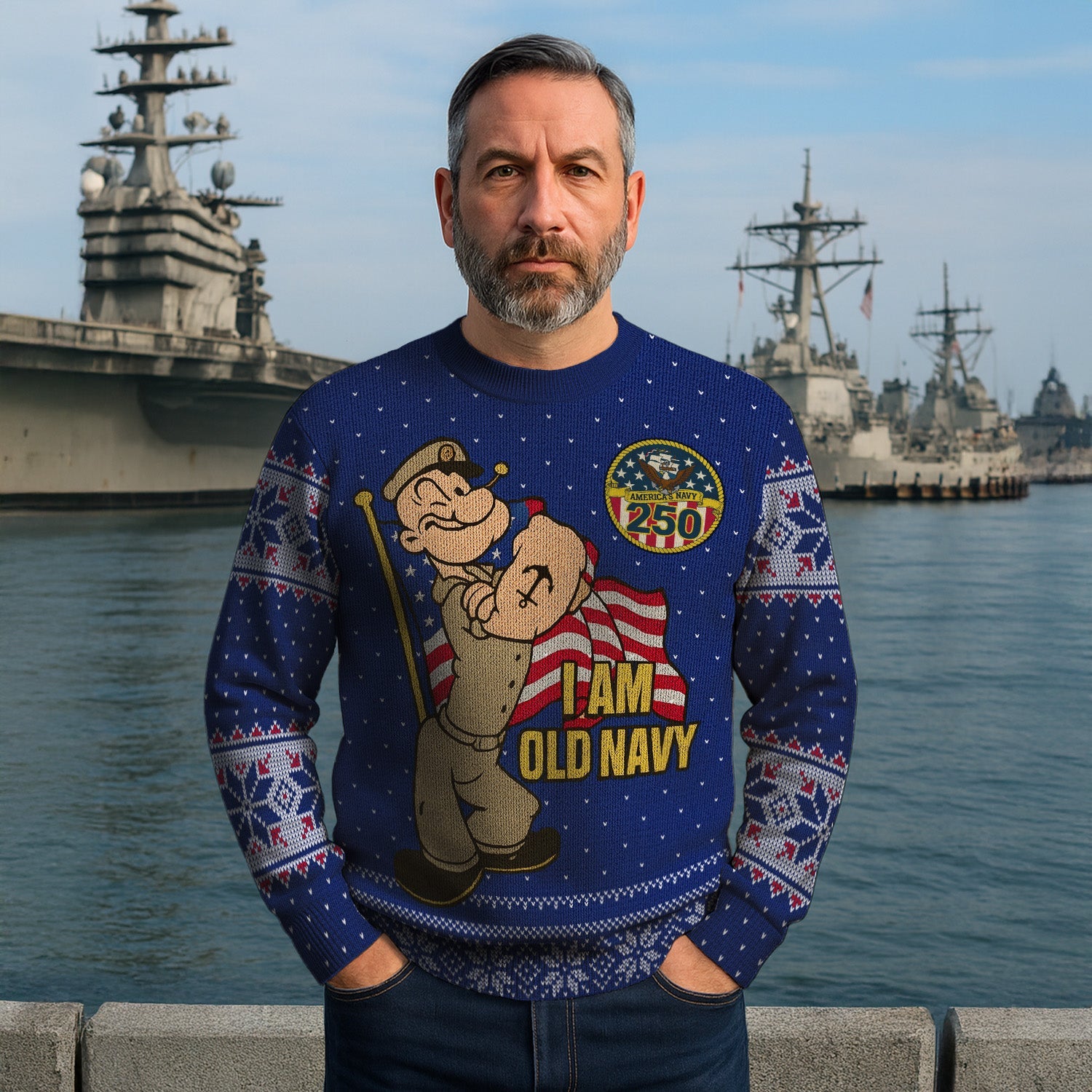 I Am Old Navy Christmas Ugly Sweater