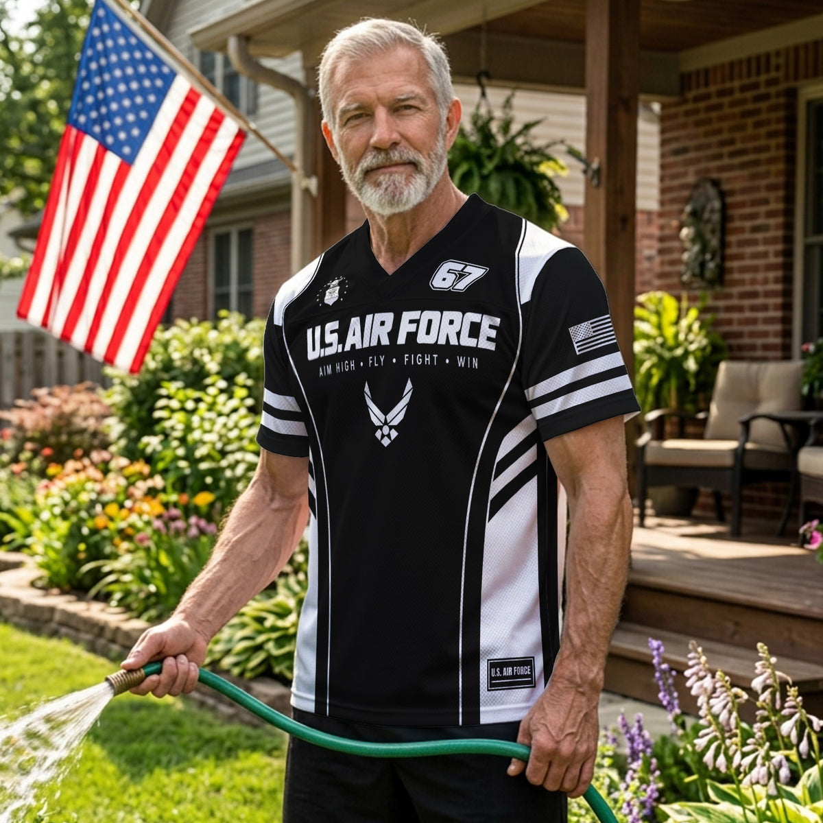 U.S. Air Force Personalized Sports Jersey Custom Rank Text and Number