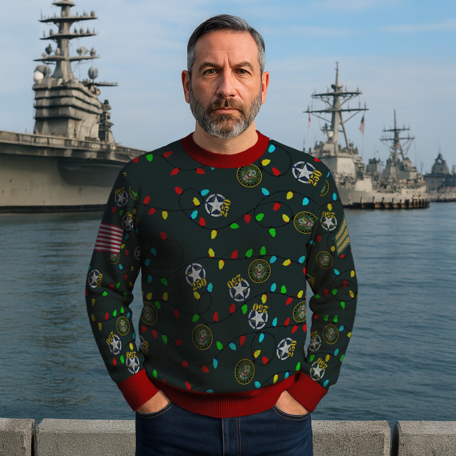 Custom Ranks US Army Ugly Christmas Sweater for Women Men KRUST07