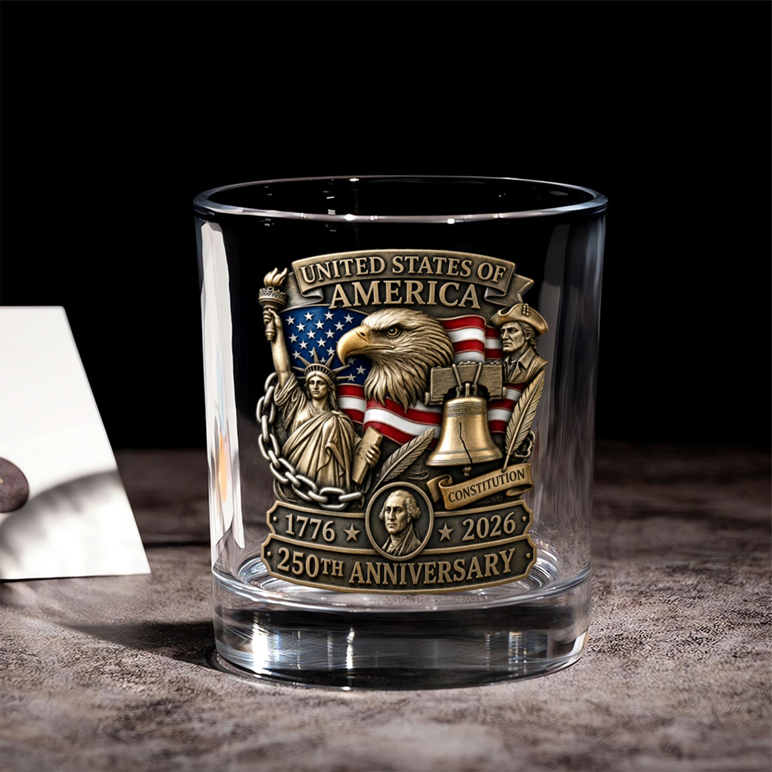 Semiquincentennial Whiskey Glass USA 250 Anniversary Gift