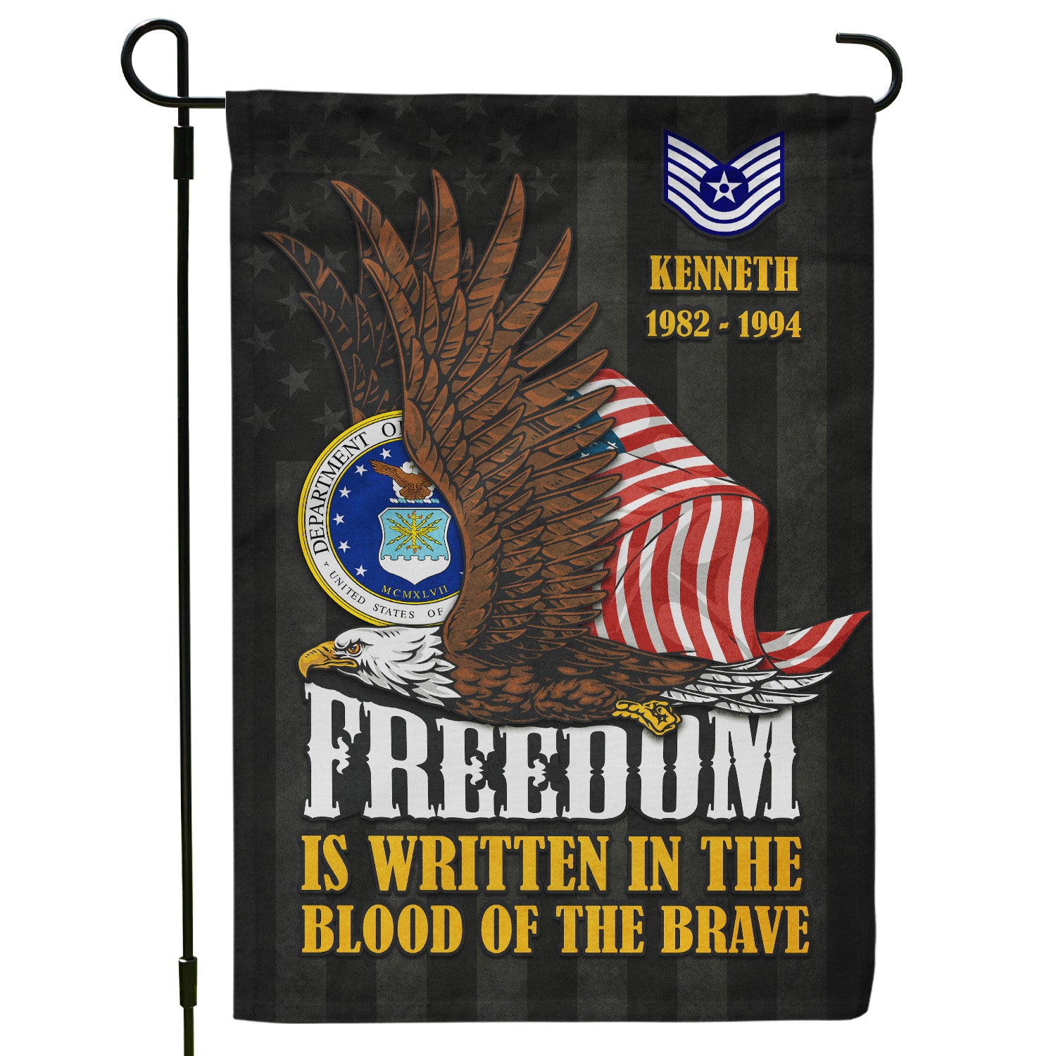 Personalized US Military Logo/Insignia And Text KFLAG29 Garden Flag, House Flag Twin-Side Printing