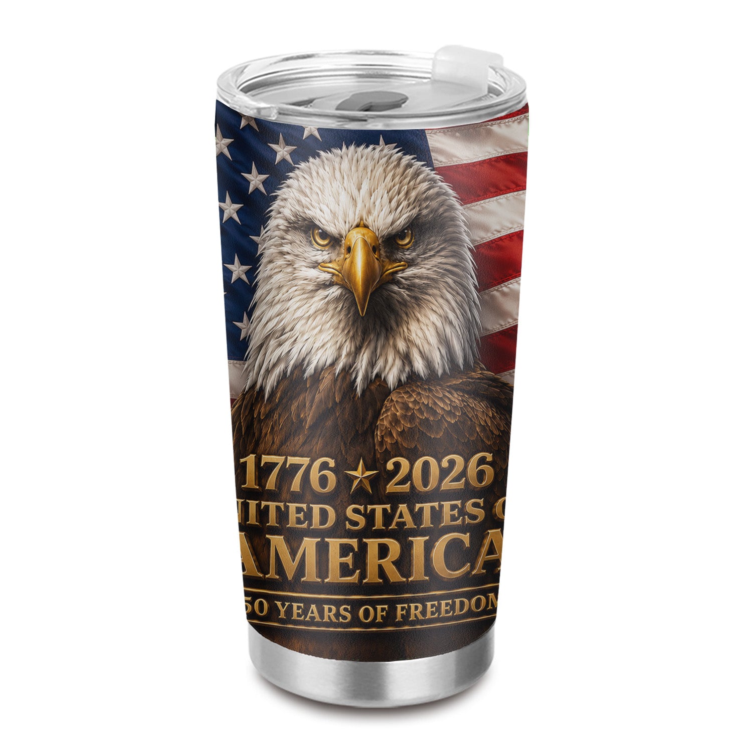 USA 250th Anniversary Bald Eagle American Flag 20oz Tumbler