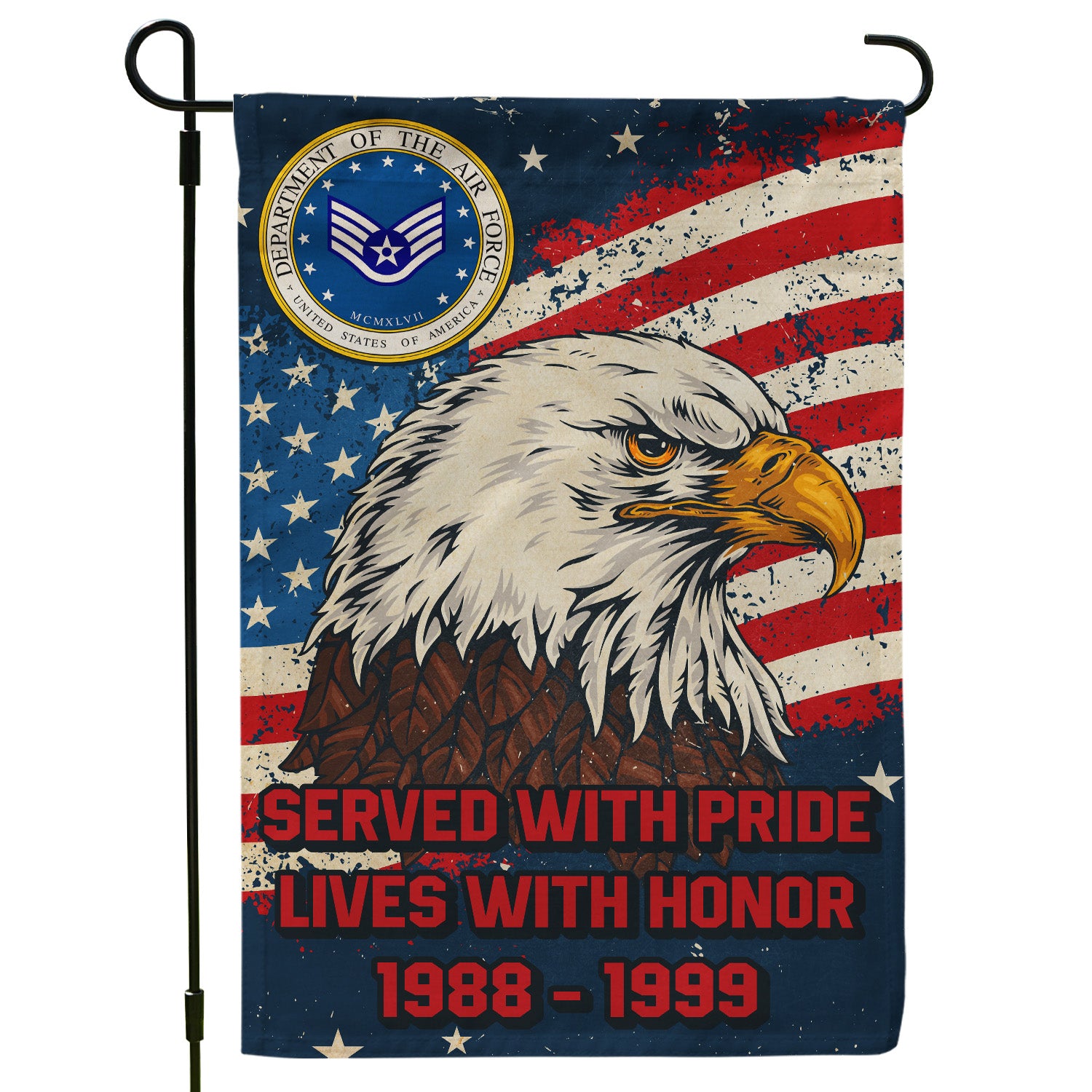Personalized US Military Logo/Insignia And Text KFLAG27 Garden Flag, House Flag Twin-Side Printing