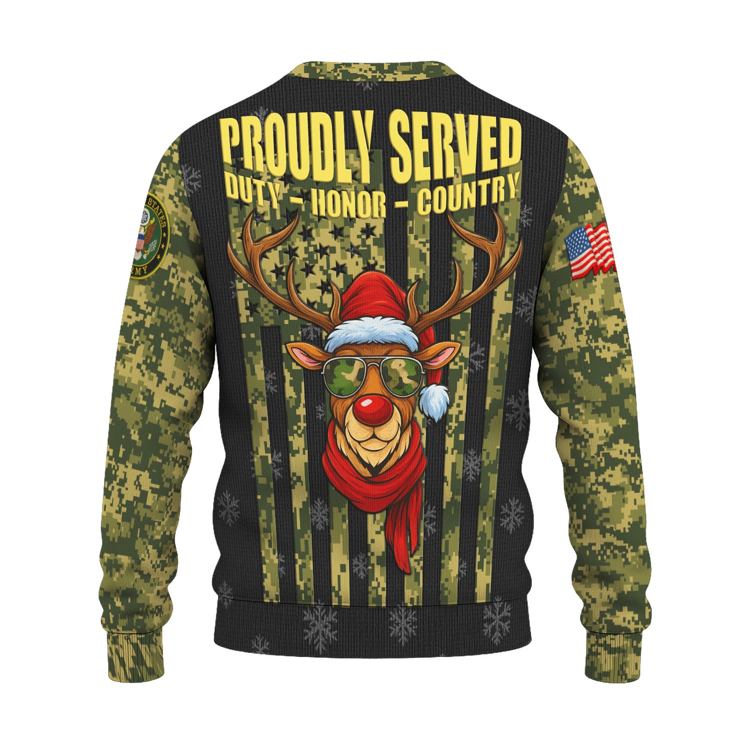 US Army Proudly Served Ugly Christmas Sweater