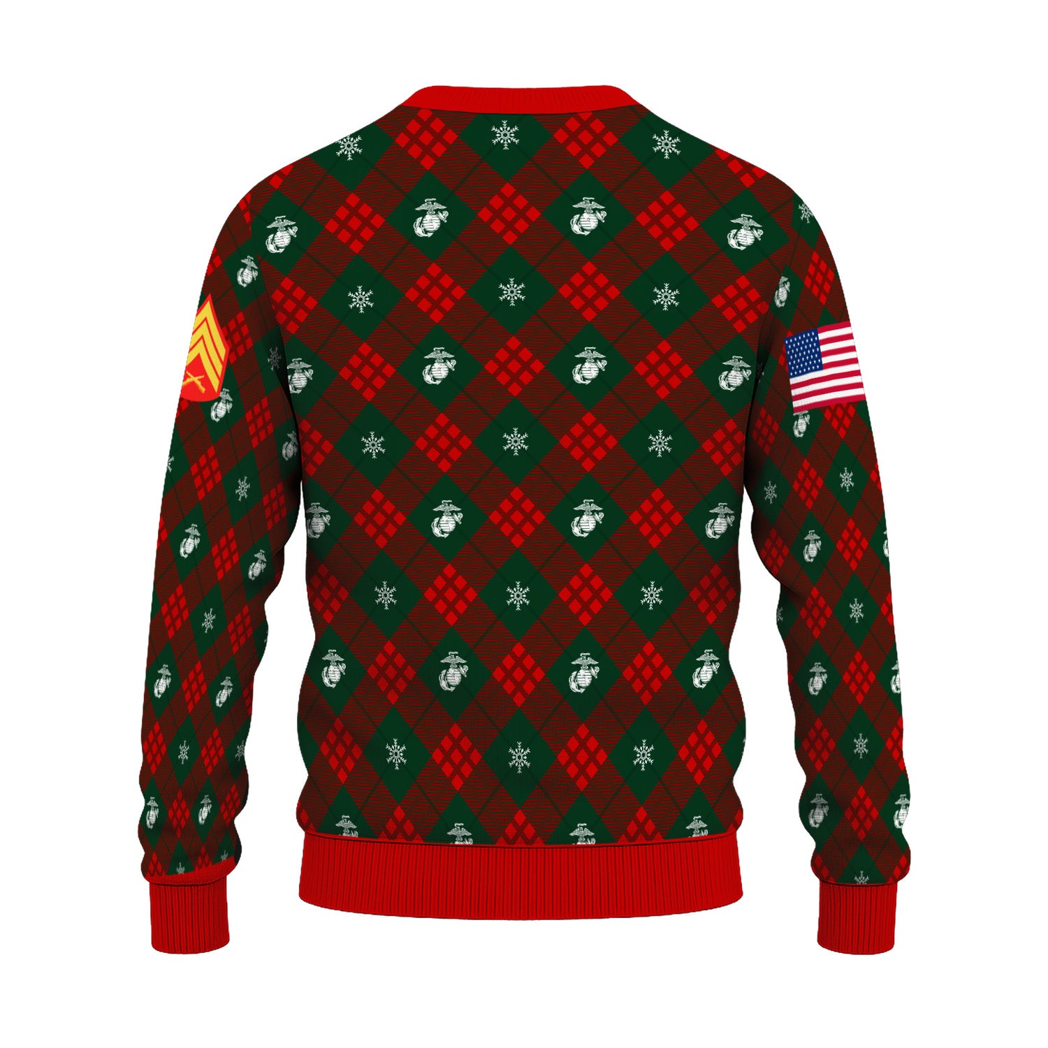 Custom Ranks USMC Ugly Christmas Sweater for Women Men KRUST08