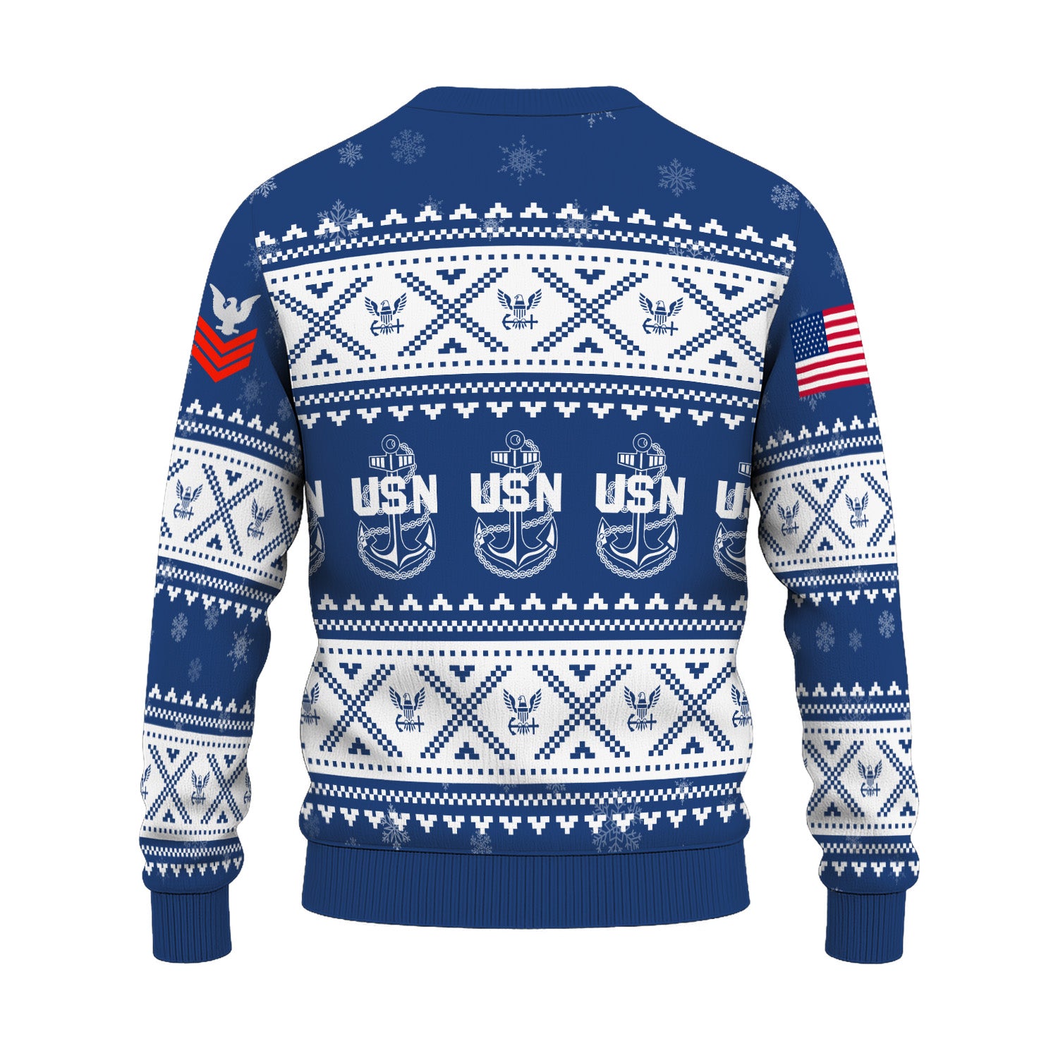 Custom Ranks US Navy Ugly Christmas Sweater for Women Men KRUST05