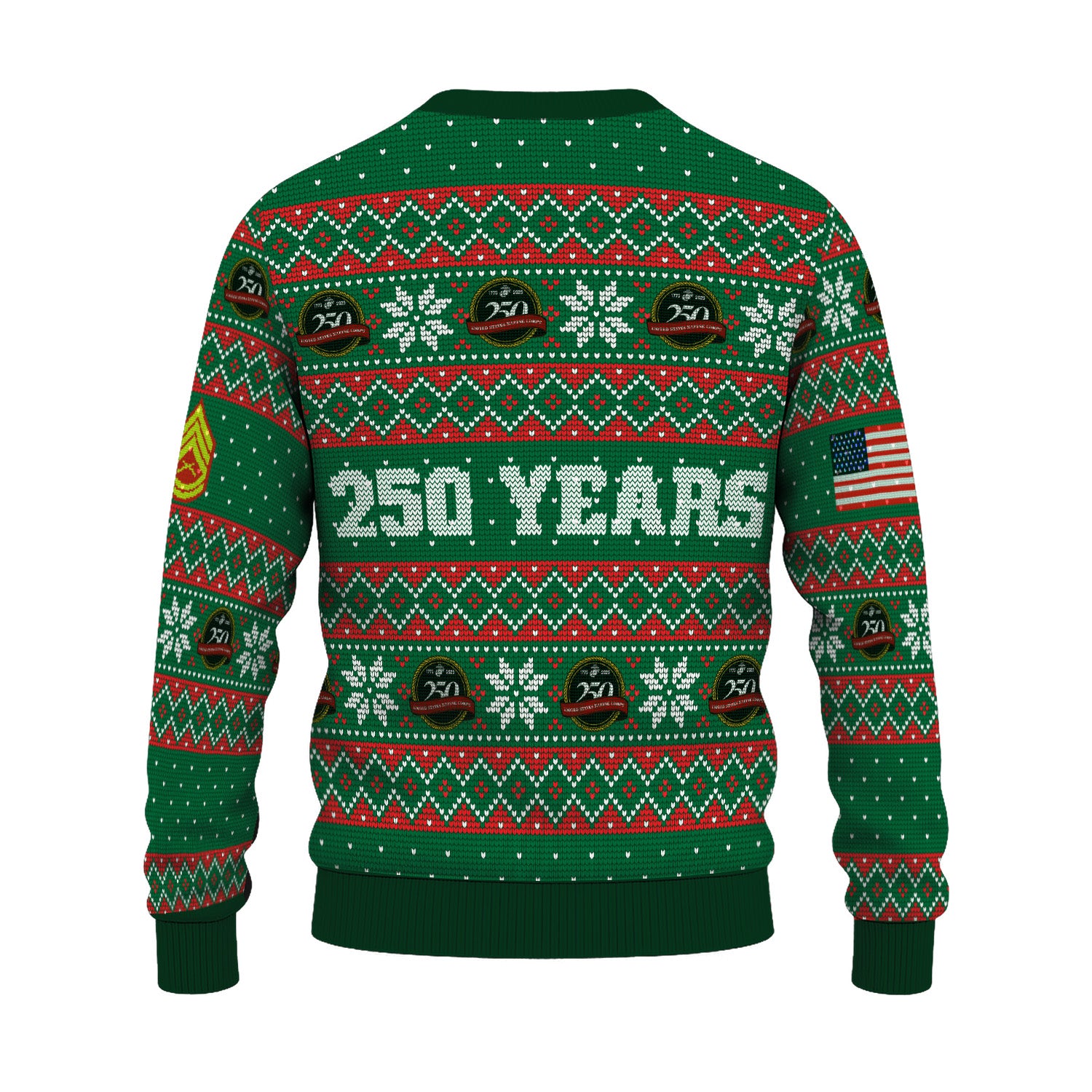 Custom Ranks USMC Ugly Christmas Sweater for Women Men KRUST09