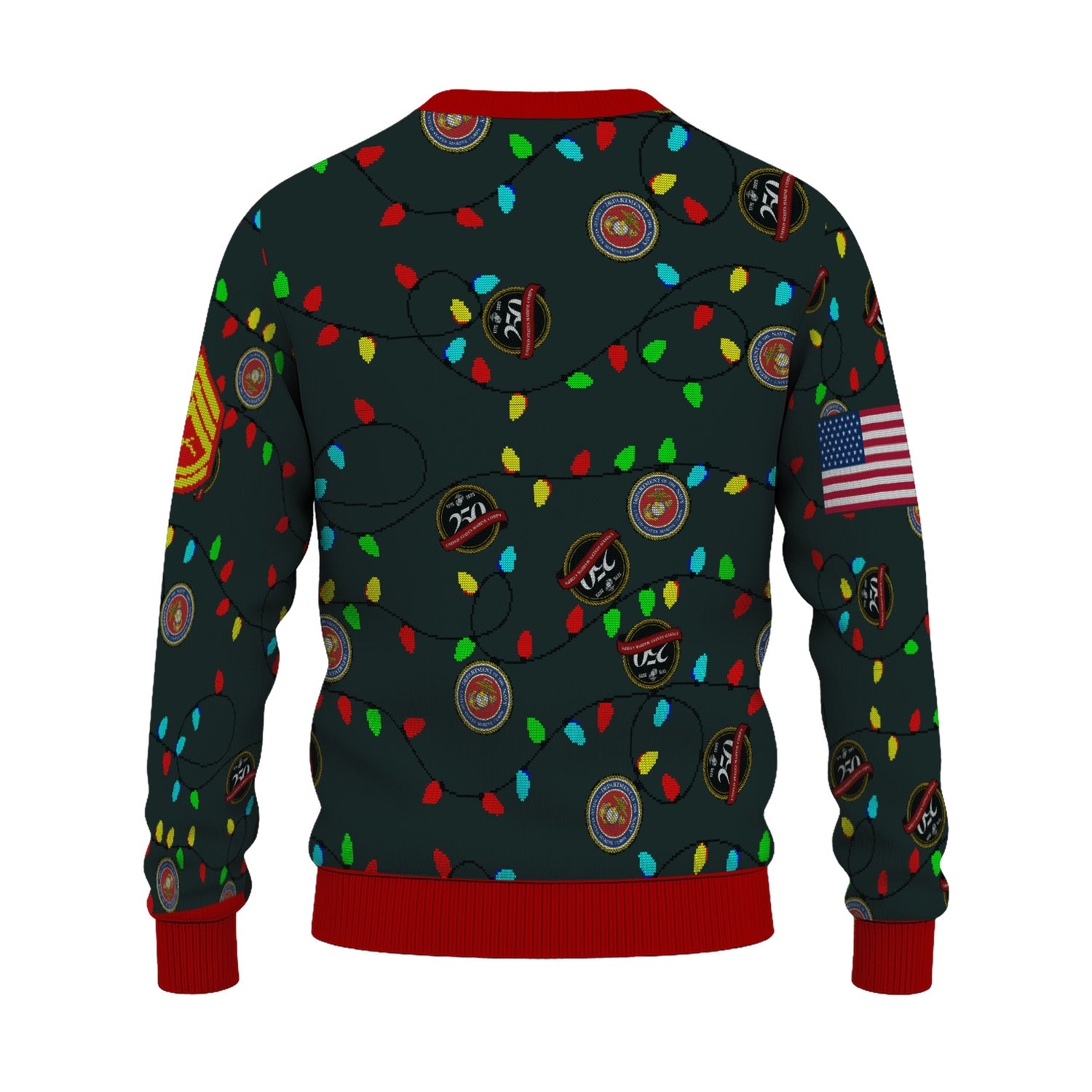 Custom Ranks USMC Ugly Christmas Sweater for Women Men KRUST07