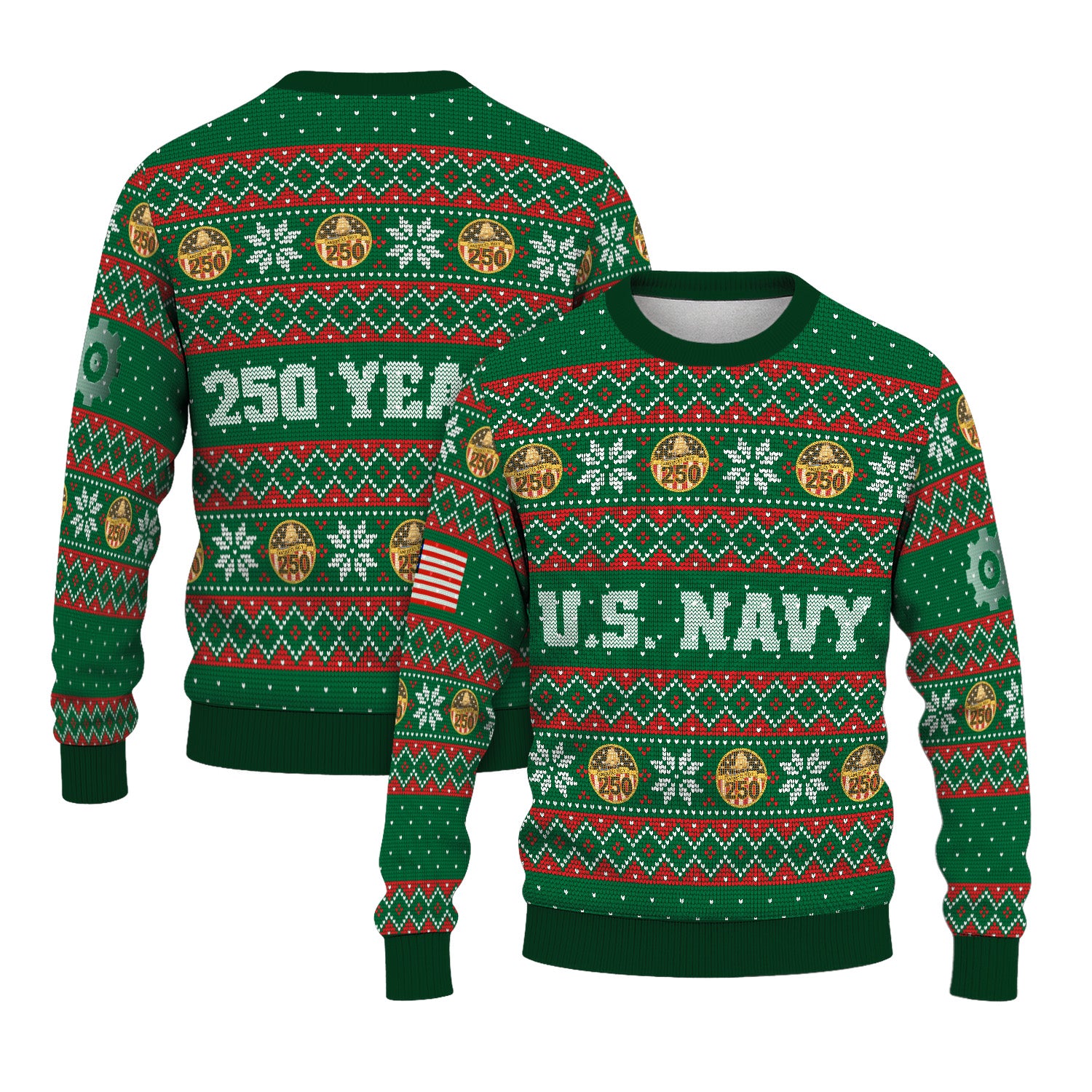 Custom Ranks US Navy Ugly Christmas Sweater for Women Men KRUST09