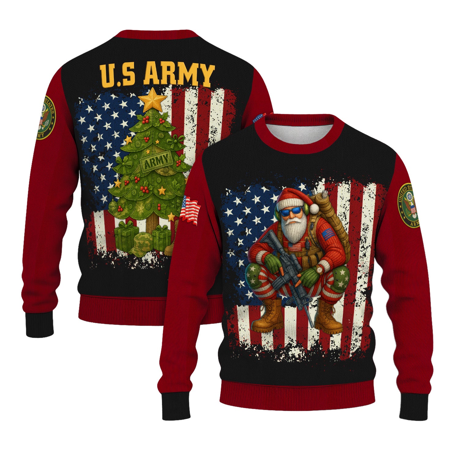 US Army Santa Soldier Ugly Christmas Sweater
