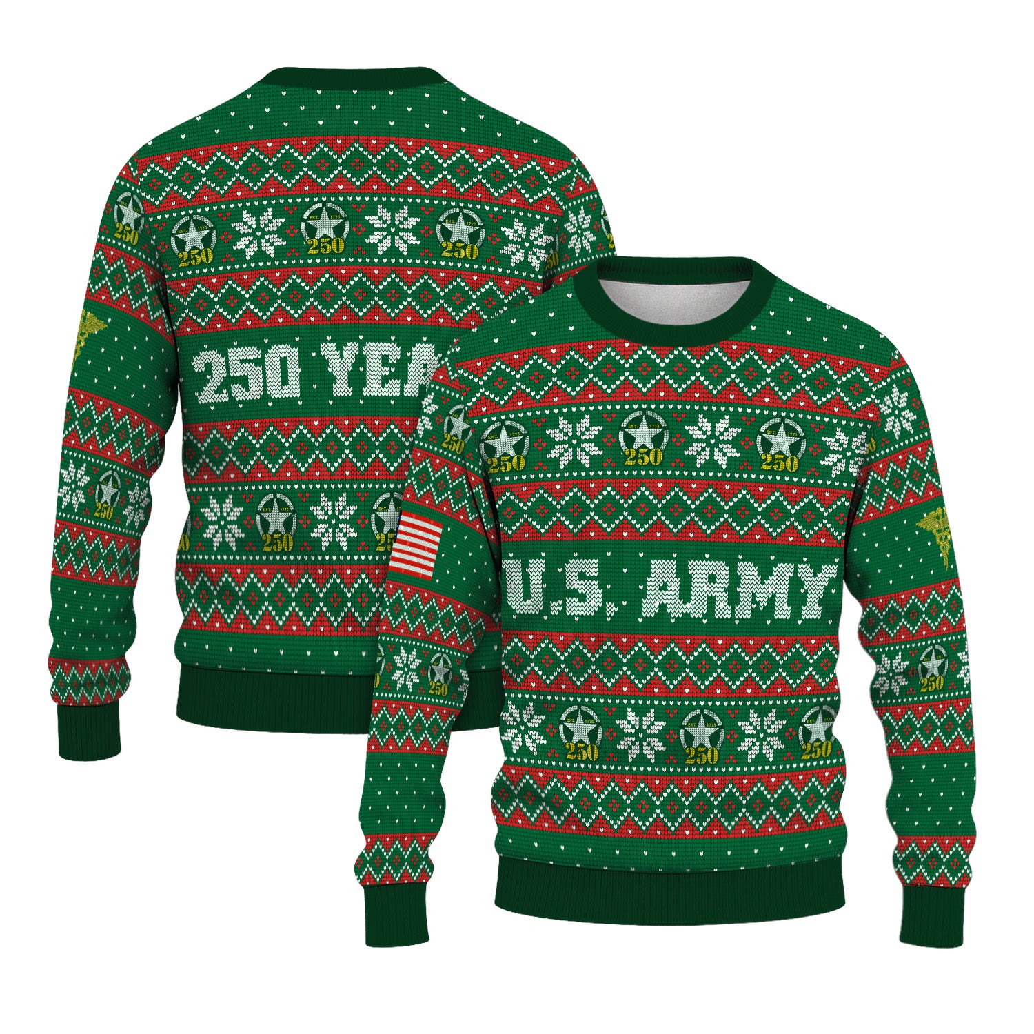 Custom Ranks US Army Ugly Christmas Sweater for Women Men KRUST09