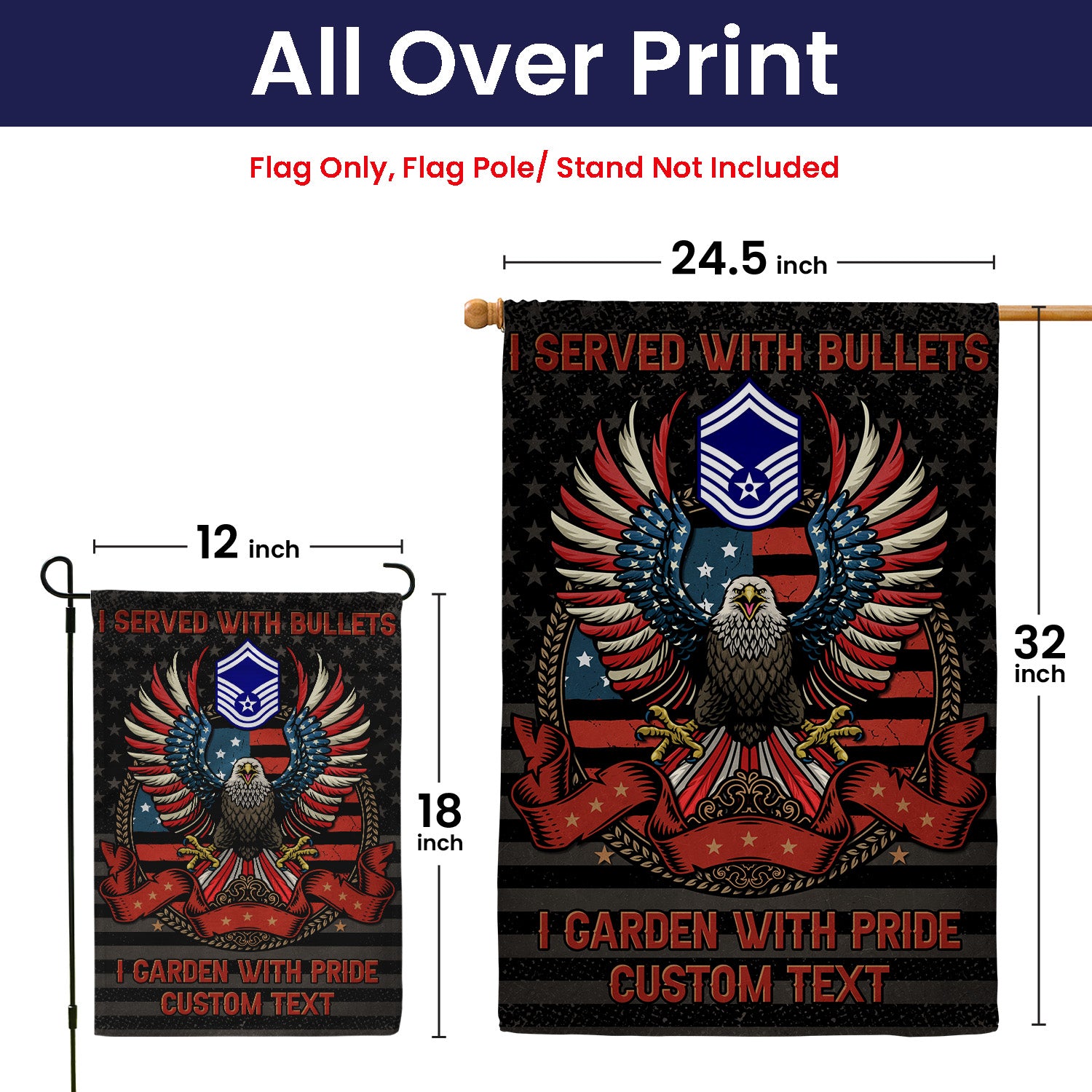 Personalized US Military Logo/Insignia And Text KFLAG31 Garden Flag, House Flag Twin-Side Printing