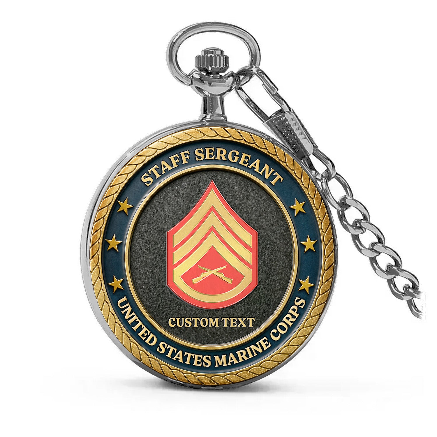 Personalized USMC Pocket Watch Military Keepsake Gift